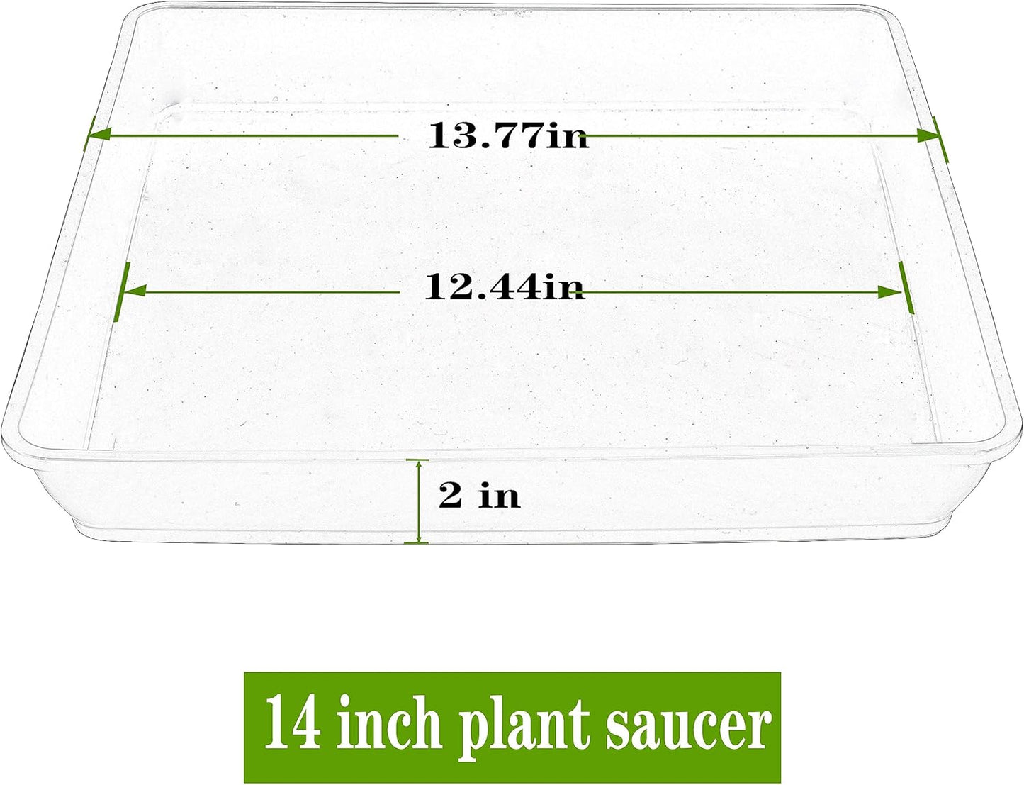 Square Plant Saucer 14 Inch 5 Pack, Durable Plastic Plant Trays Plant Pot Saucers, Square Planters for Indoors and Outdoors Plants, Garden Large Plant Saucers for Pots Black.