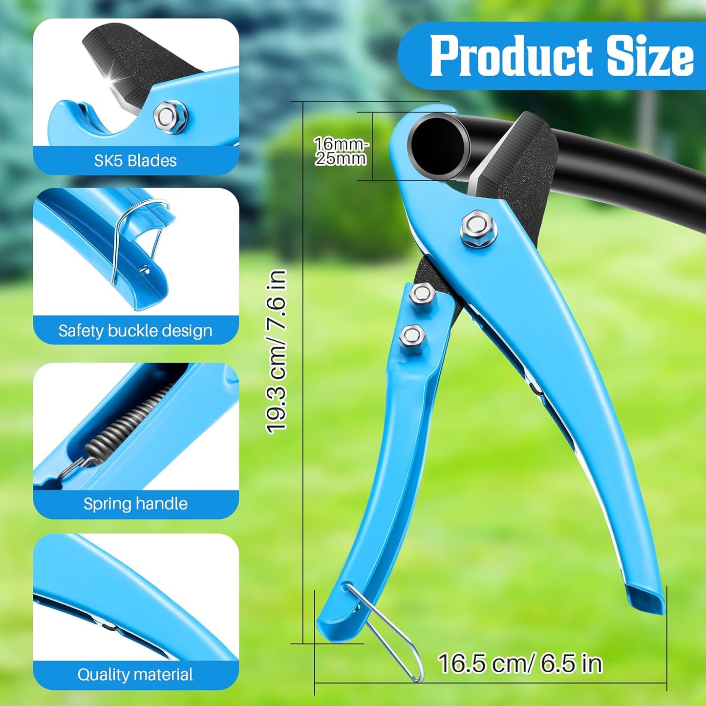 Feekoon Drip Irrigation Punch Hole Tubing Cutter Tools with Barbed Connectors, 2-in-One Drip Tubing Hole Punch for 1/4 Inch Fitting 16 20 25 mm PE Pipe and Emitter(115 Irrigation Plugs)