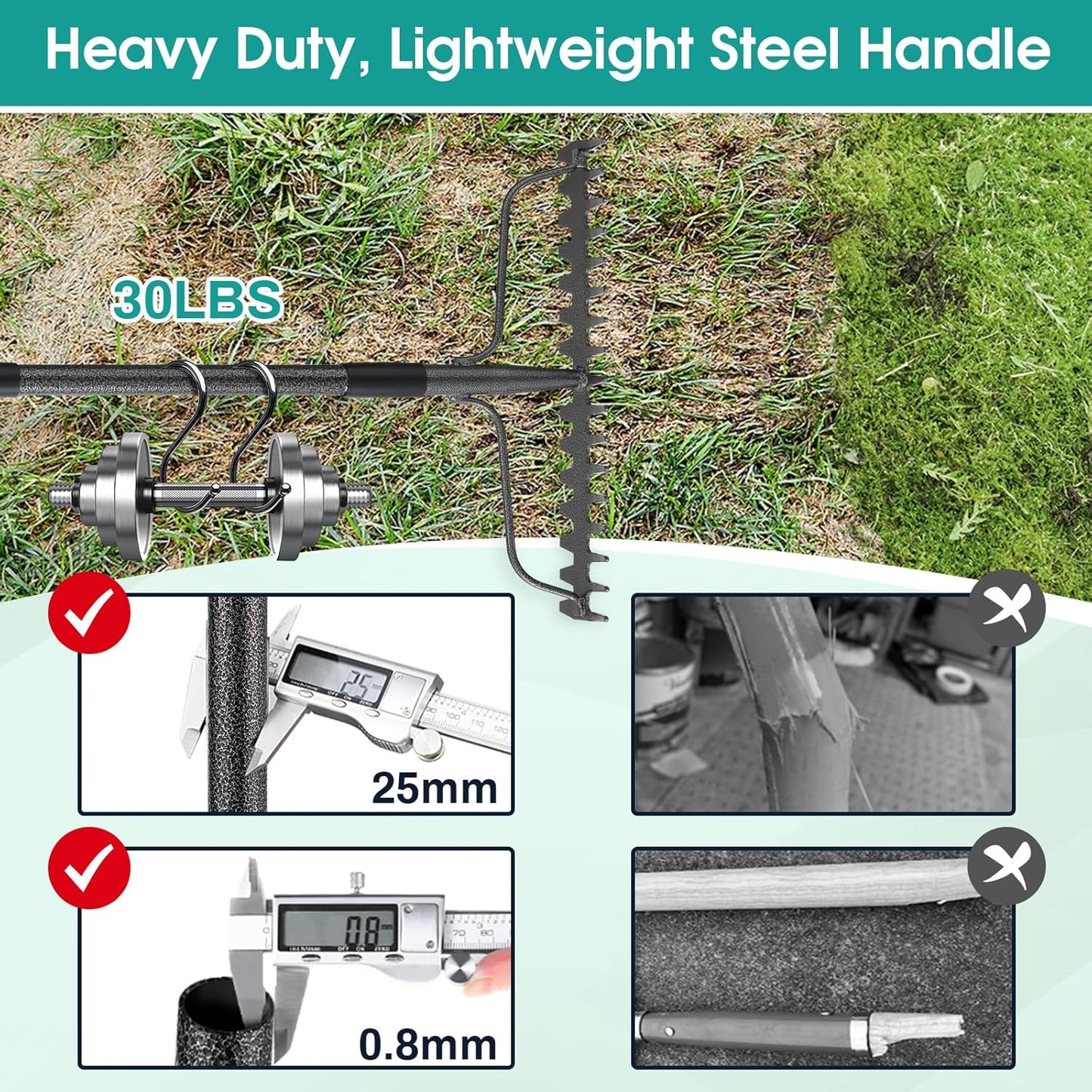 Garden Rake: 49" Metal Garden Leaf Rake with 17 Tines, Heavy Duty Bow Rakes for Lawn Yard Leaves Debris Mulch Gravel Thatch Clean,Lawn Care Gardening Landscaping