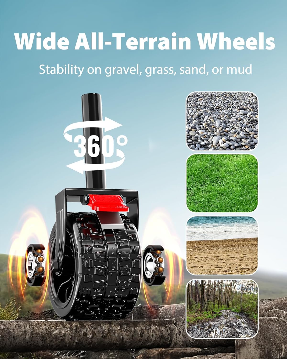 300L Large Wagons Carts Foldable, Heavy-Duty Collapsible Wagon Cart with All-Terrain Wheels, 440 lbs Capacity, Compact Folding Wagon for Camping, Beach, Sports, and Outdoor Hauling