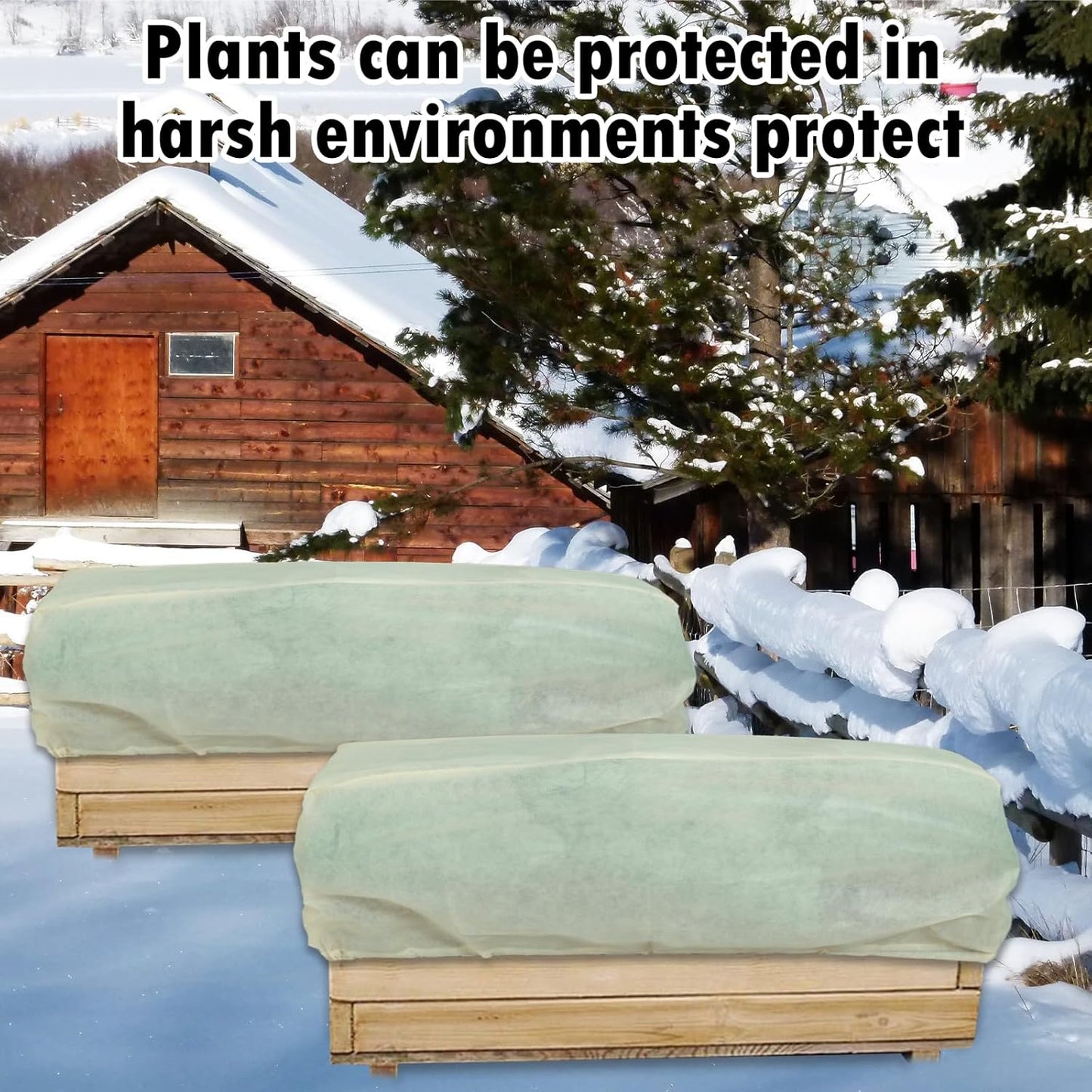 Rectangular Plant Protector, Winter Outdoor Garden Plant Frost Protection Blanket Bag, 2 Pieces, 51 x 27.5 x 17.7 inches