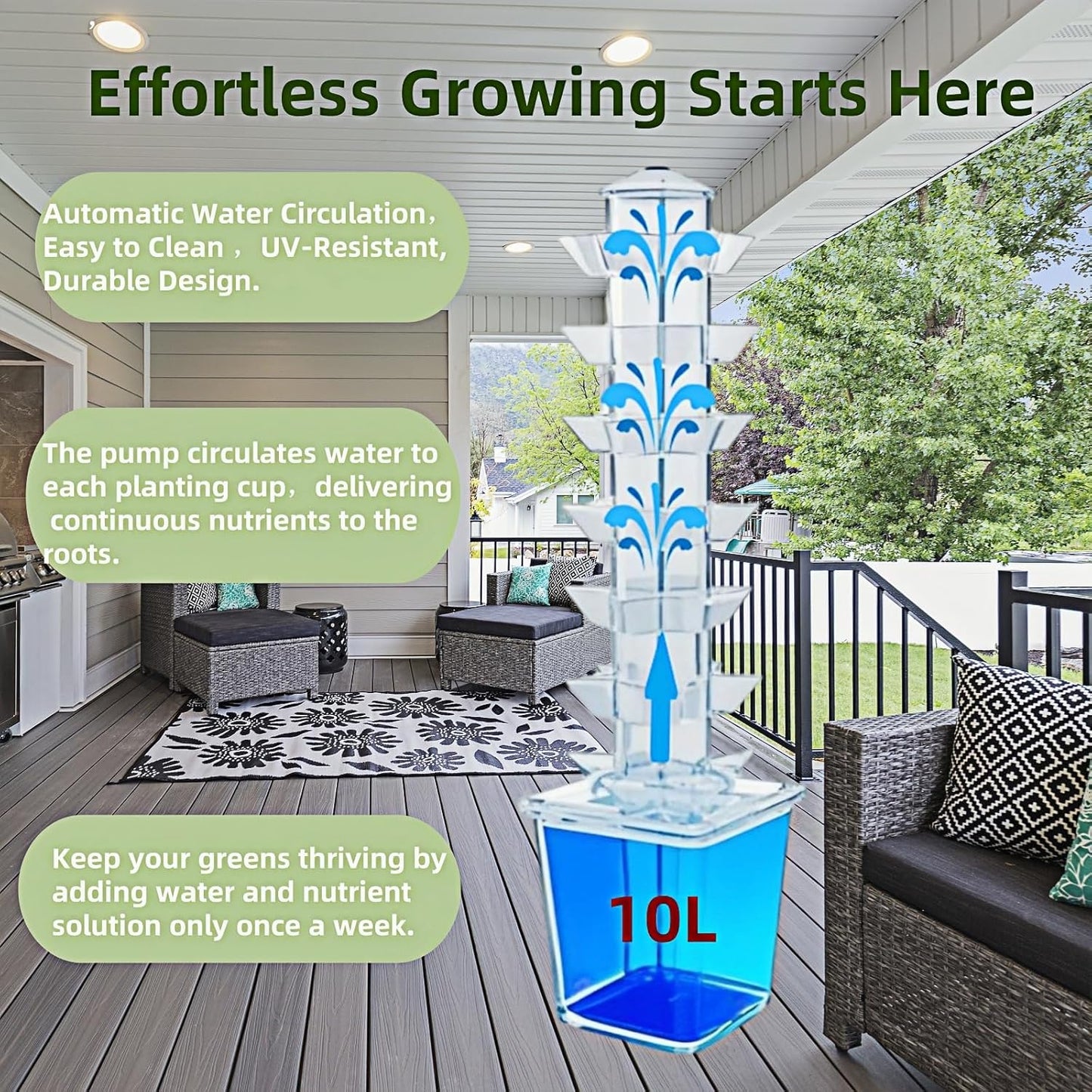 Hydroponic Growing System Kit – Indoor Vertical Hydroponic Garden Tower, 35 Planting Pods，Indoor Herb Garden,Lettuce Vegetables Hydroponic Growing Kit