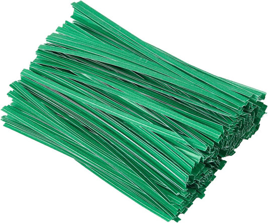 500 Pcs 5" Green Paper Twist Ties, for Party Cello Candy Bread Coffee Bags Cake Pops