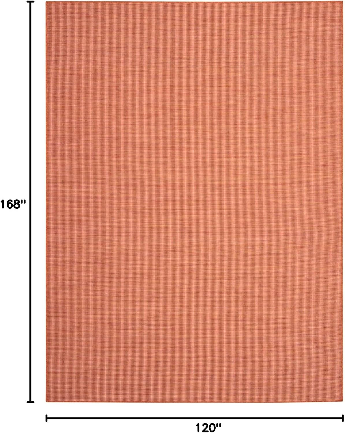 Nourison Home Positano Indoor/Outdoor Terracotta 10' x 14' Area Rug, Easy Cleaning, Non Shedding, Bed Room, Living Room, Dining Room, Backyard, Deck, Patio (10x14)