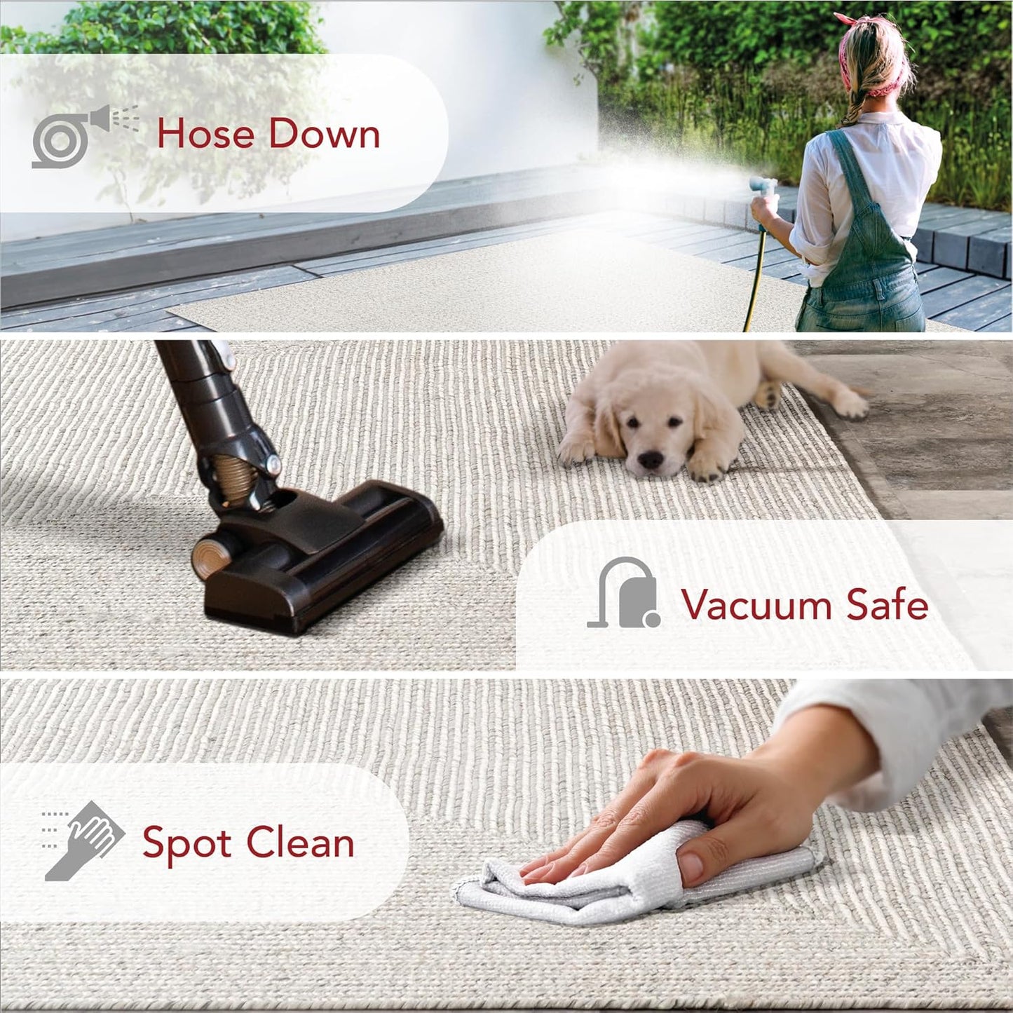 nuLOOM 6' x 9' Solid Hand Braided Indoor/Outdoor Area Rug, Pet-Friendly, High Traffic, Weather Resistant, for Patio, Balcony, Bedroom, Living Room, Dining Room, Wynn Ivory