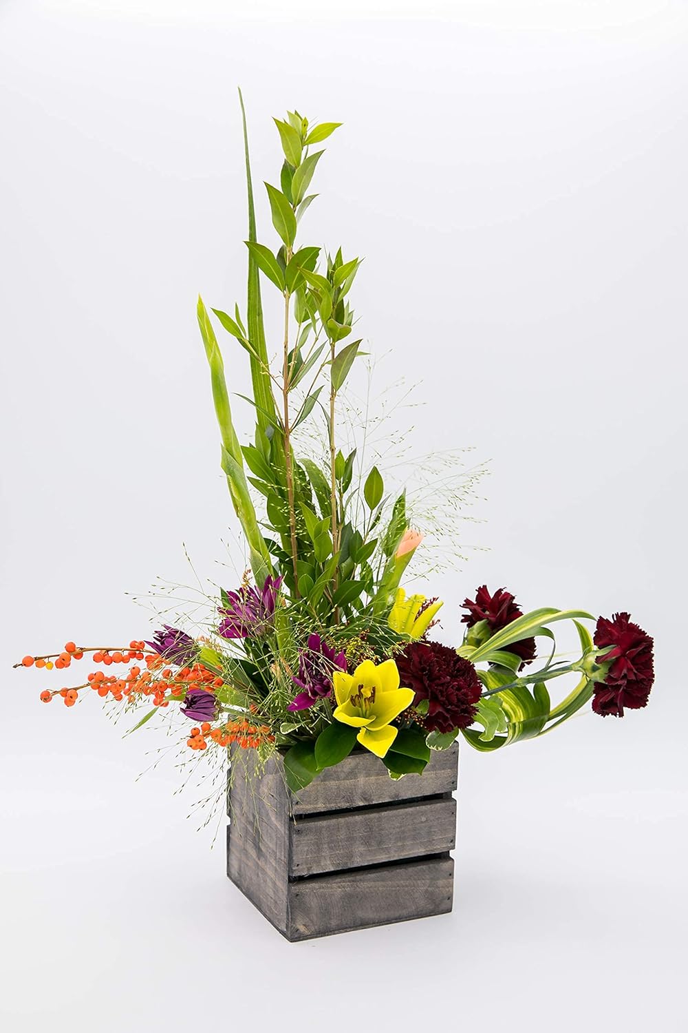 Wood Planter Box with Wine Crate Styled, 5 Inch Square, Rustic Barn Wood, Plastic Liner, Wedding Flowers Holder, Home and Venue Decor, (5x5 Wine Crate Set of 4)