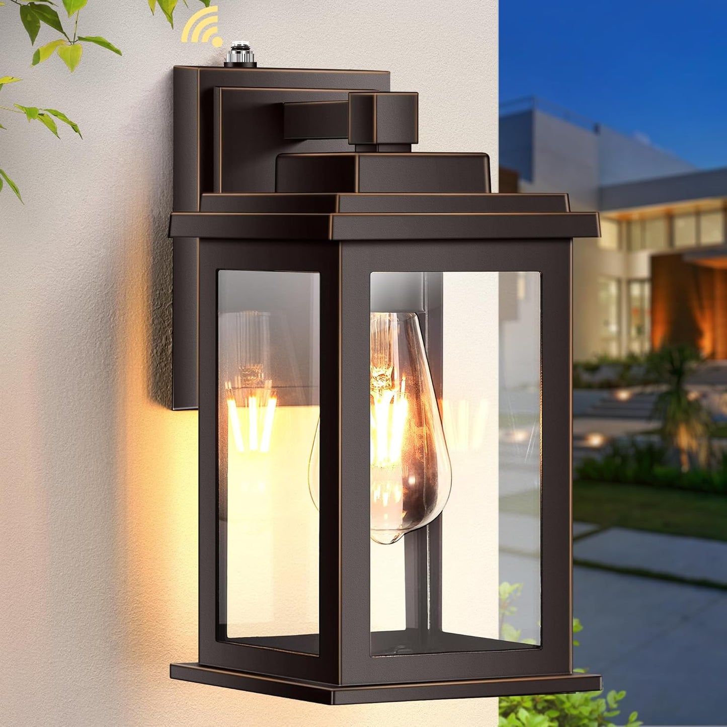 VIANIS Oil Rubbed Bronze Dusk to Dawn Outdoor Lights, Anti-Rust Aluminum Outside Lights for House, Modern Waterproof Hardwired Outdoor Wall Sconce for Porch, Garage, Front Door, Easy-to-Install