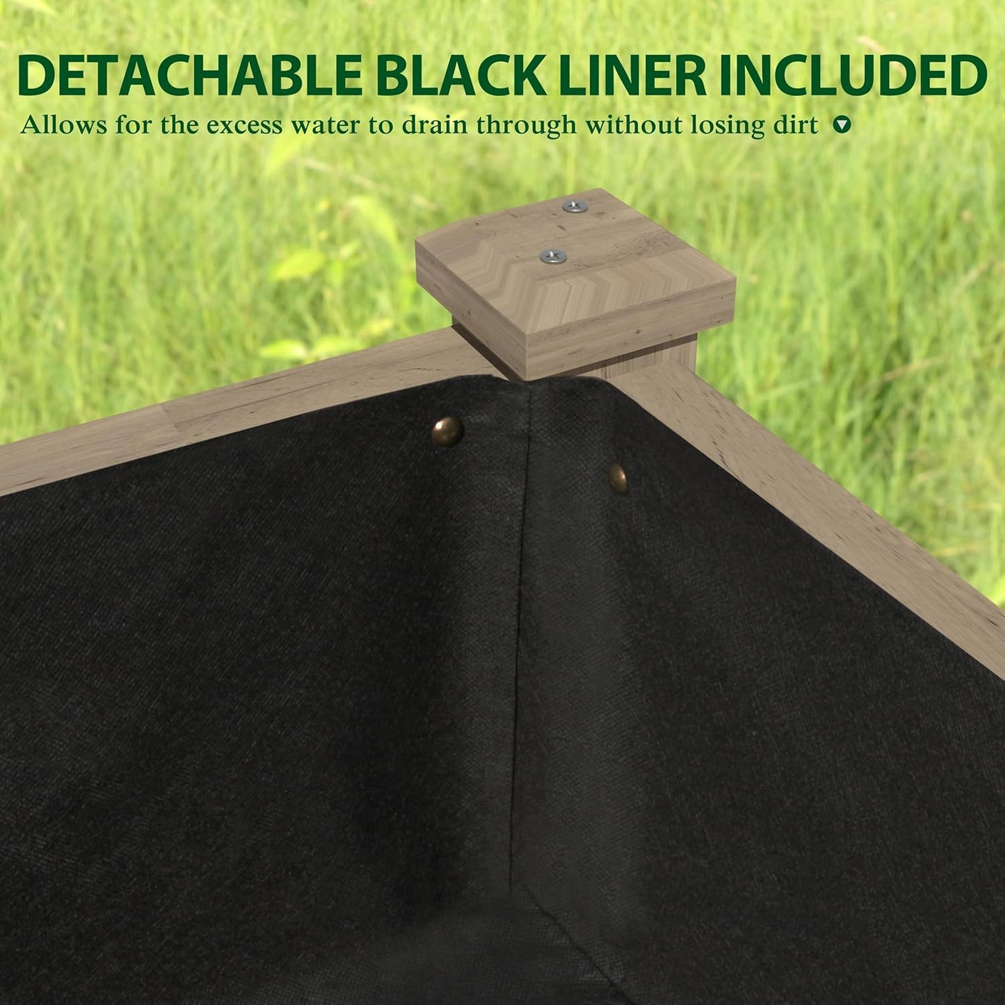 MUPATER 4x2FT Raised Garden Bed, Planter Box with Four Wheels and Legs for Herbs, Flowers and Vegetables, Elevated Garden Bed with Drainage Holes for Greenhouse, Garden, Farm, Brown