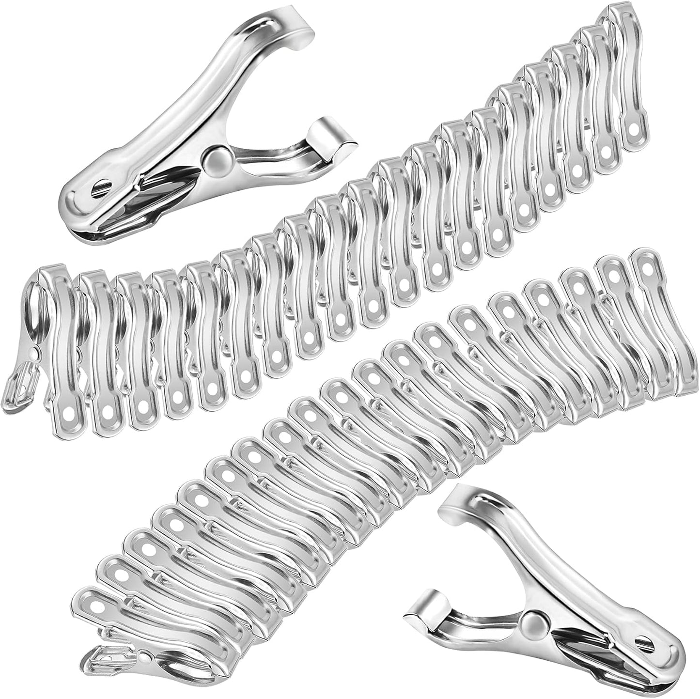 40 PCS Garden Clips, Greenhouse Clamps Made of Stainless Steel, Greenhouse Clips for Netting, Have a Strong Grip to Hold Down the Shade Cloth or Plant Cover on Garden Hoops