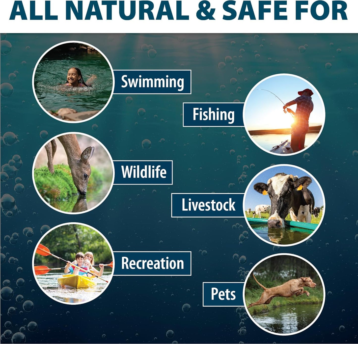 Airmax Pond Dye Packets Nature's Blue Colorant for Large Pond & Lake, Beneficial UV Blocking Color Concentrate, Maintain Clean & Clear Water, Fish Safe, Easy Treatment, 2 Soluble Packets