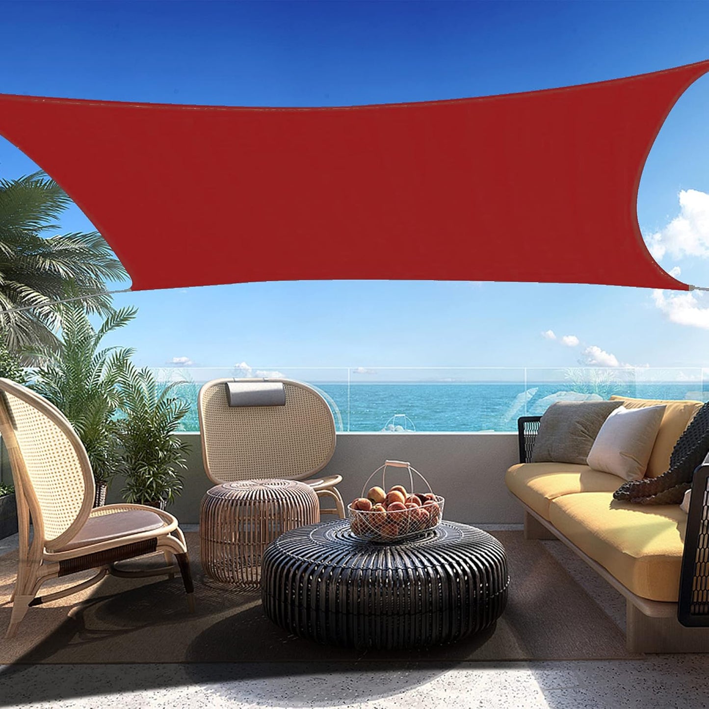 13' x 17' Red Rectangle Sun Shade Sail SSP1212 Canopy Durable Fabric UV Block Awning,We Make Custom Orders