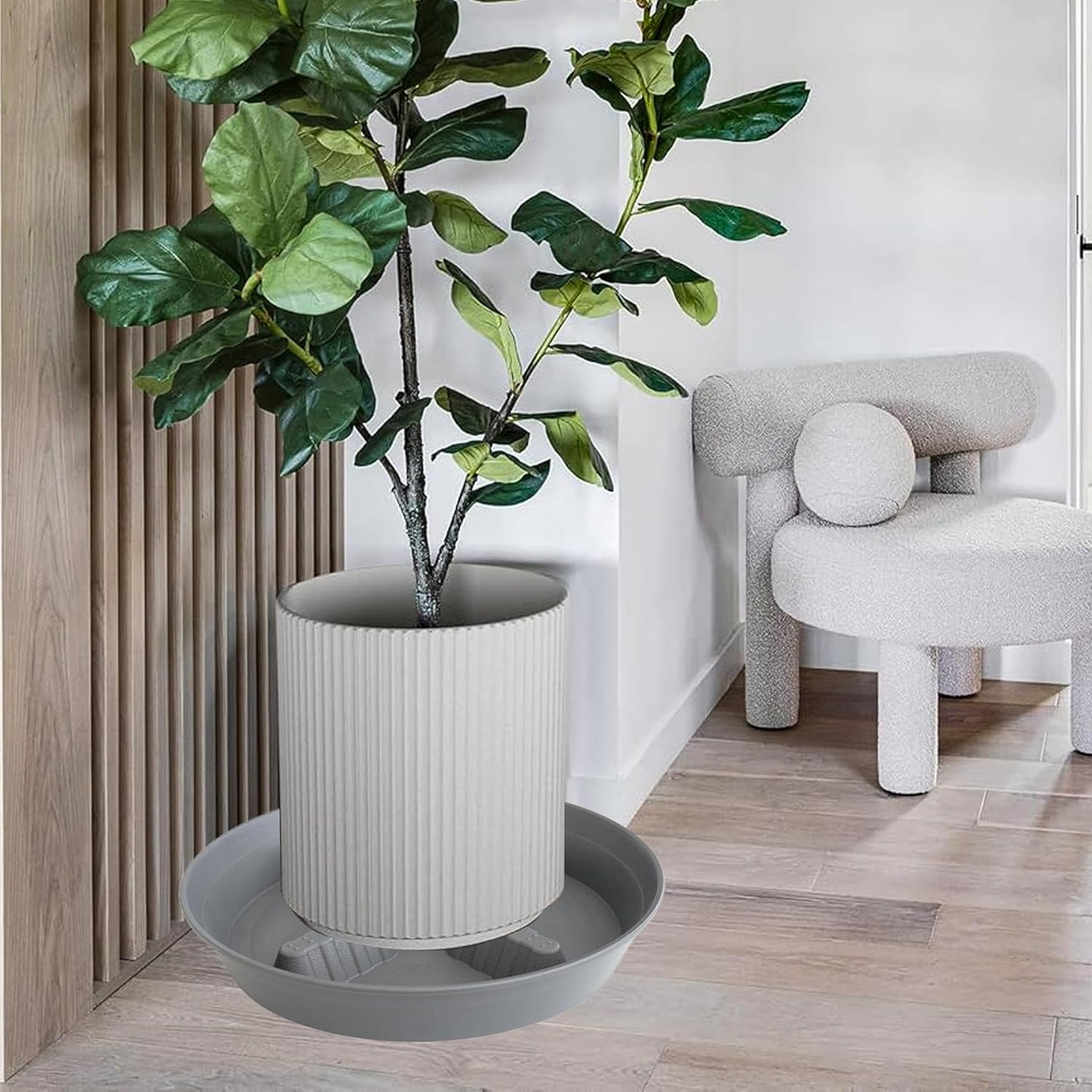 4 Pack Plant Saucer 8 inch, 10 12 14 17 inch, Plant Stand Plastic Plant Saucers for Indoors Outdoor, Heavy Duty Flower Planter Drip Trays for Pots, Pot Saucers for Plants, Grow Bags Saucers