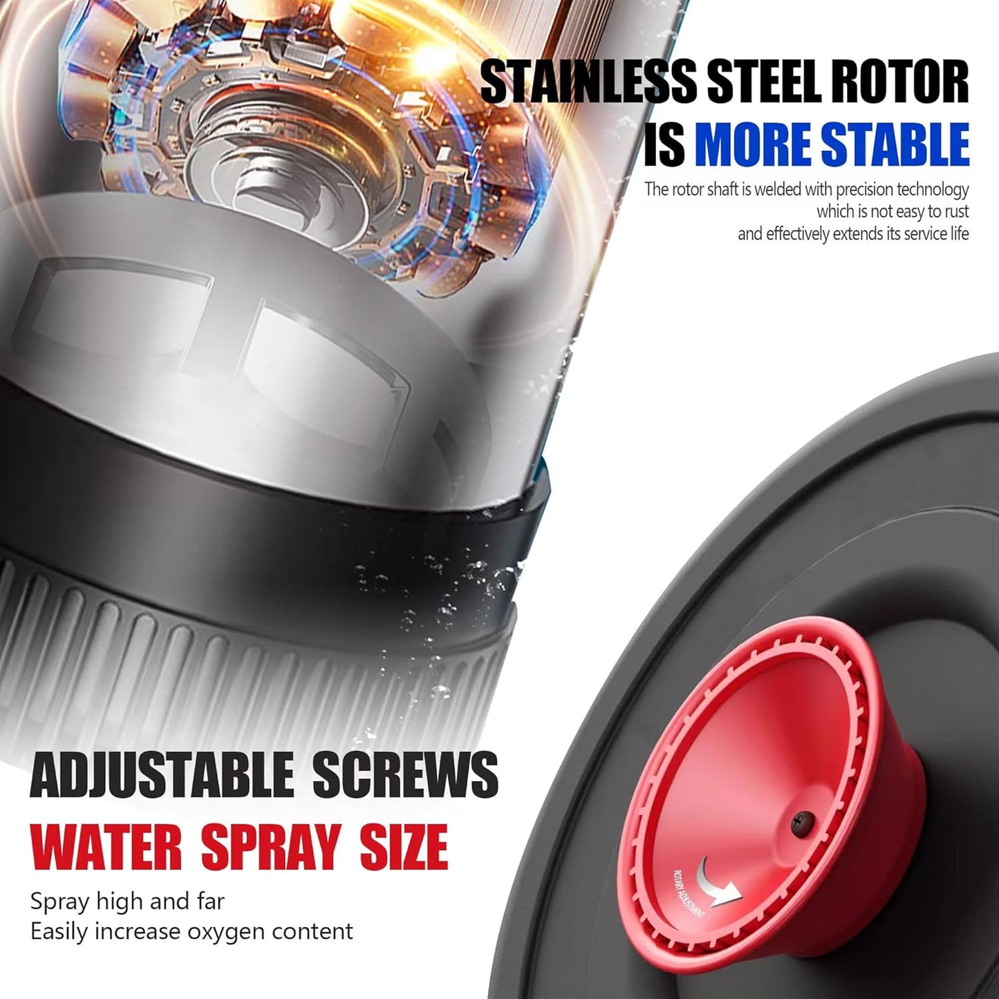 RGB LED Pond Fountain Aerator 750W with Color-Changing Light Show, 1HP 15000 GPH Floating Aerating Pump, 100ft Power Cord, Wireless and Time Control, Perfect for Ponds & Lakes (NO-RGB)