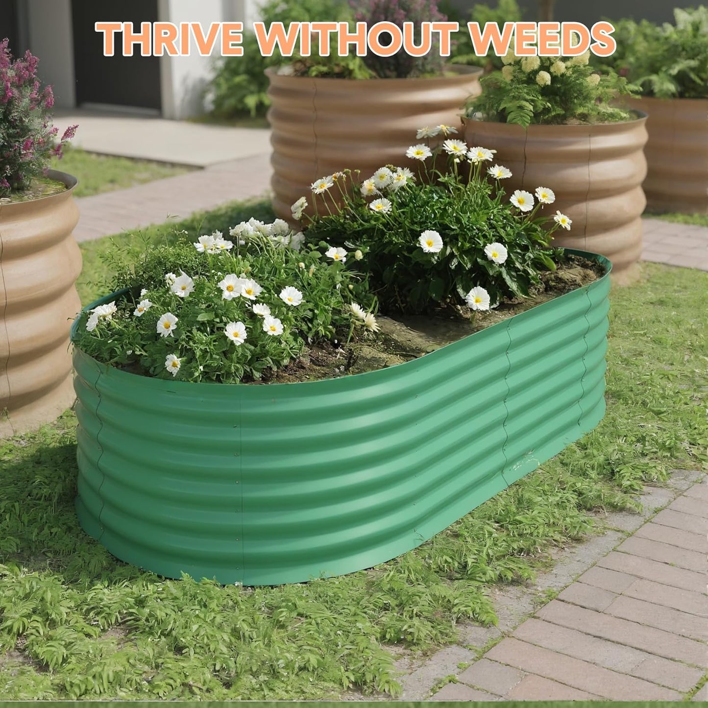 4x2x2ft Galvanized Raised Garden Bed Outdoor, 24" Tall Metal Planter Box for Flowers Herbs Vegetables, Rust-Resistant Raised Garden Beds for Gardening, Easy Assembly Outdoor Garden Box & Planters