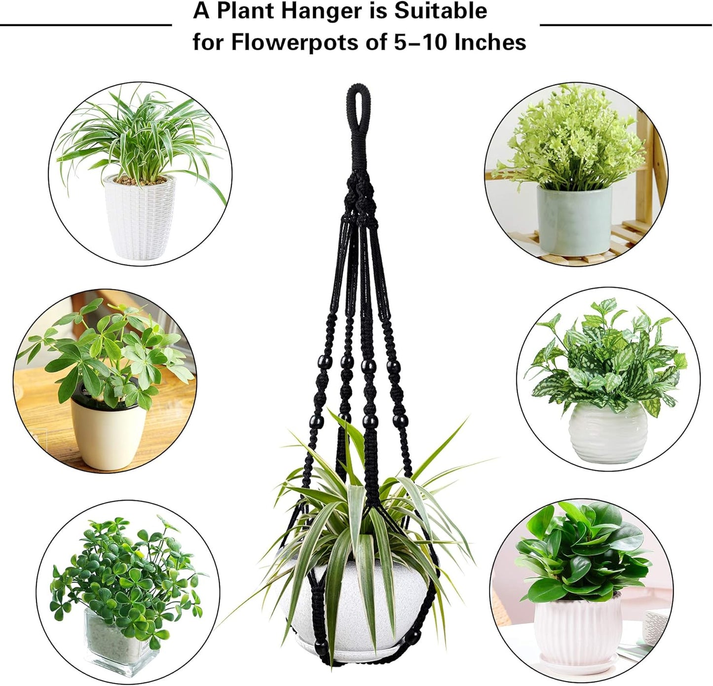 Augshy Macrame Hanging Planter, 2 Pack Hanging Planters for Indoor Plants Indoor Outdoor Decor Handmade Hanging Plant Holder(35 Inch)