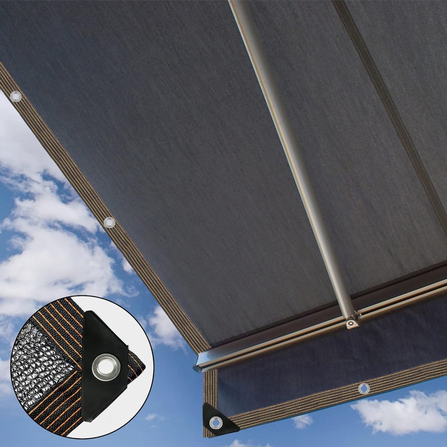 winemana 50% Black Shade Cloth, 20x 20 FT Durable Mesh Tarp with Grommets, Garden Sunblock Shade Cloth Shading Antifreezing for Plants Cover, Greenhouse, Barns Kennel, Patio, Tomatoes