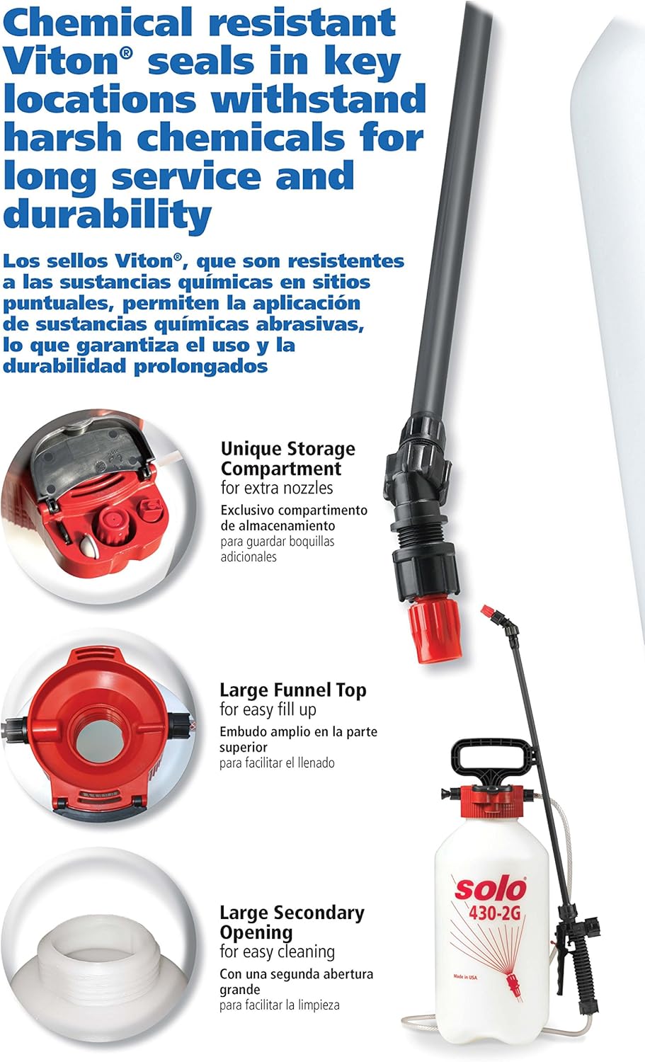 Solo 430-2G 2-Gallon Farm and Garden Sprayer with Nozzle Tips for Multiple Spraying Needs