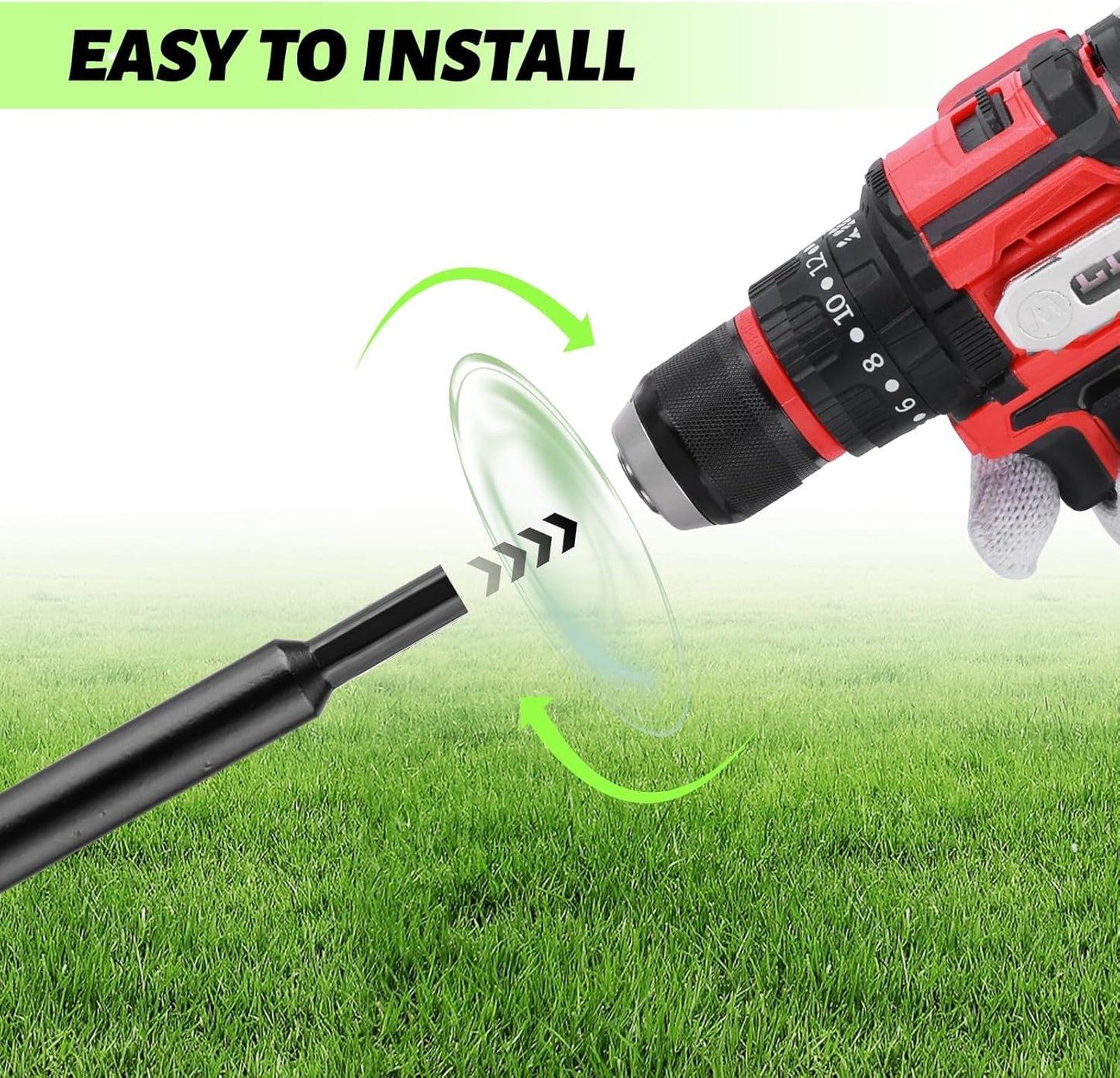 ERYTLLY Auger Drill Bit for Planting 2.5 x16.5inch,Garden Auger Spiral Bulb Planter Tool for Umbrella Holes Post Hole Digger - Compatible with 3/8 inch Hex-Shank Drill