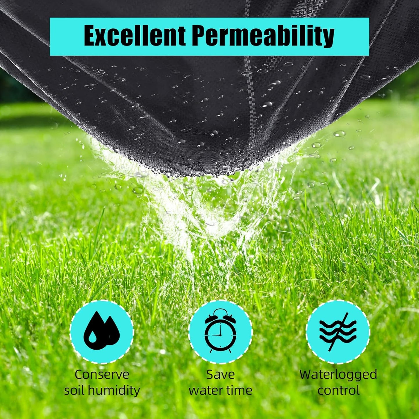 6.5ft X 300ft Weed Barrier Landscape Fabric Heavy Duty, Premium 3.0 oz Ground Cover Weed Block Gardening Mat, Easy Setup & Superior Weed Control, for Erosion Control, Weed Barrier