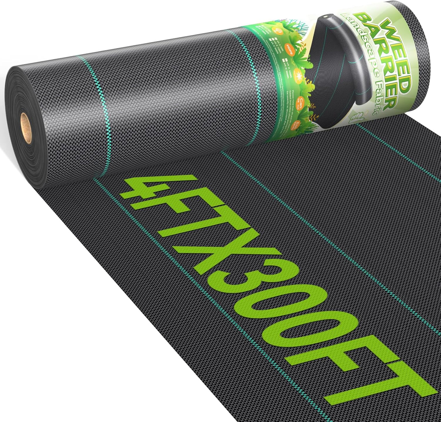 4ftx300ft Weed Barrier Landscape 3.2oz Fabric Heavy Duty, Woven Weed Control Cloth, Woven Geotextile Fabric for Underlayment, Gardening Ground, Commercial Driveway Weed Block Cover Mat