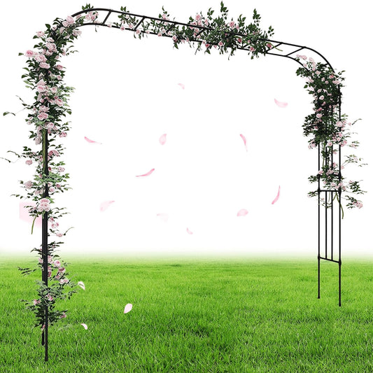 Garden Arch Arbor Trellis, 126" L x 94.5" H, Metal Archway for Climbing Plants Outdoor, Wide Sturdy Garden Arch for Lawn, Party, Ceremony Wedding Decoration