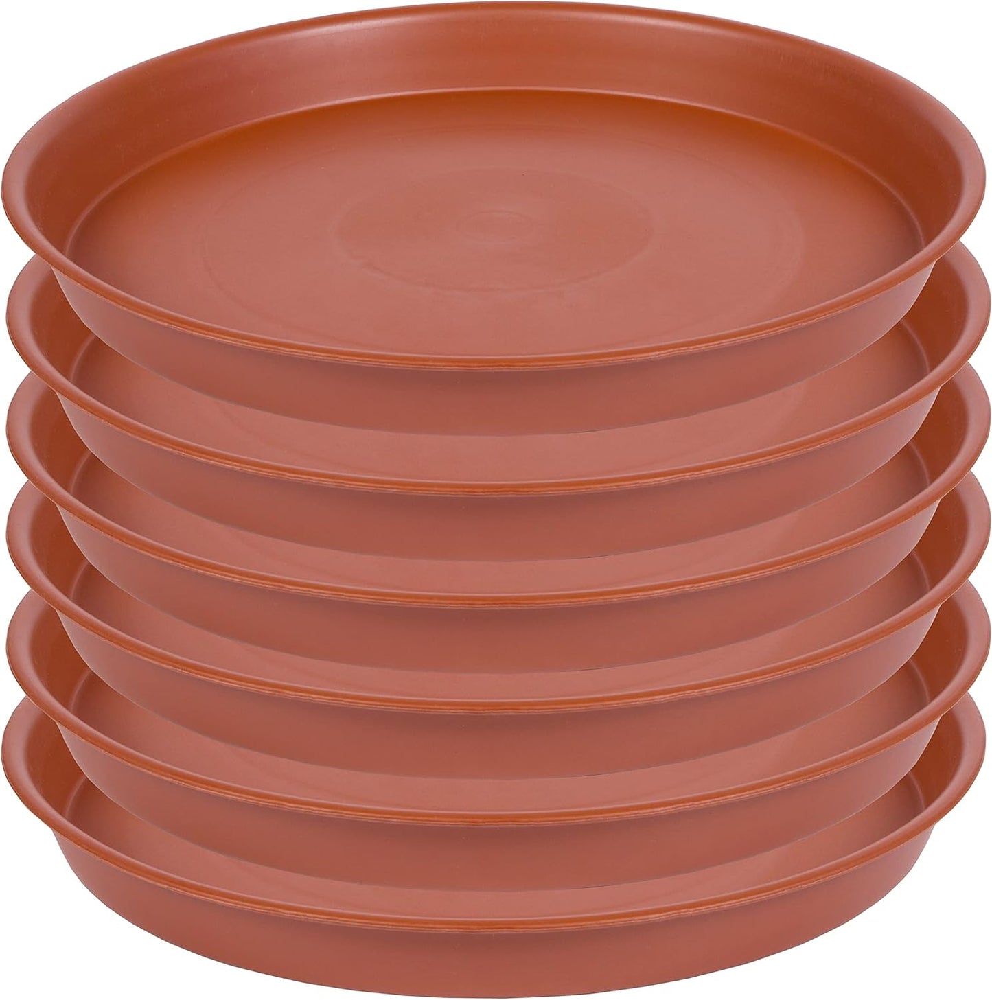 6 Pack of 12 inch Plant Saucer, Heavy Duty Plastic Planter Saucer 12" Round, Plant Tray for Pots, Flower Pot Saucers for Indoors, Flower Trays for Planter 11"/12" (12 inch, Terracotta)