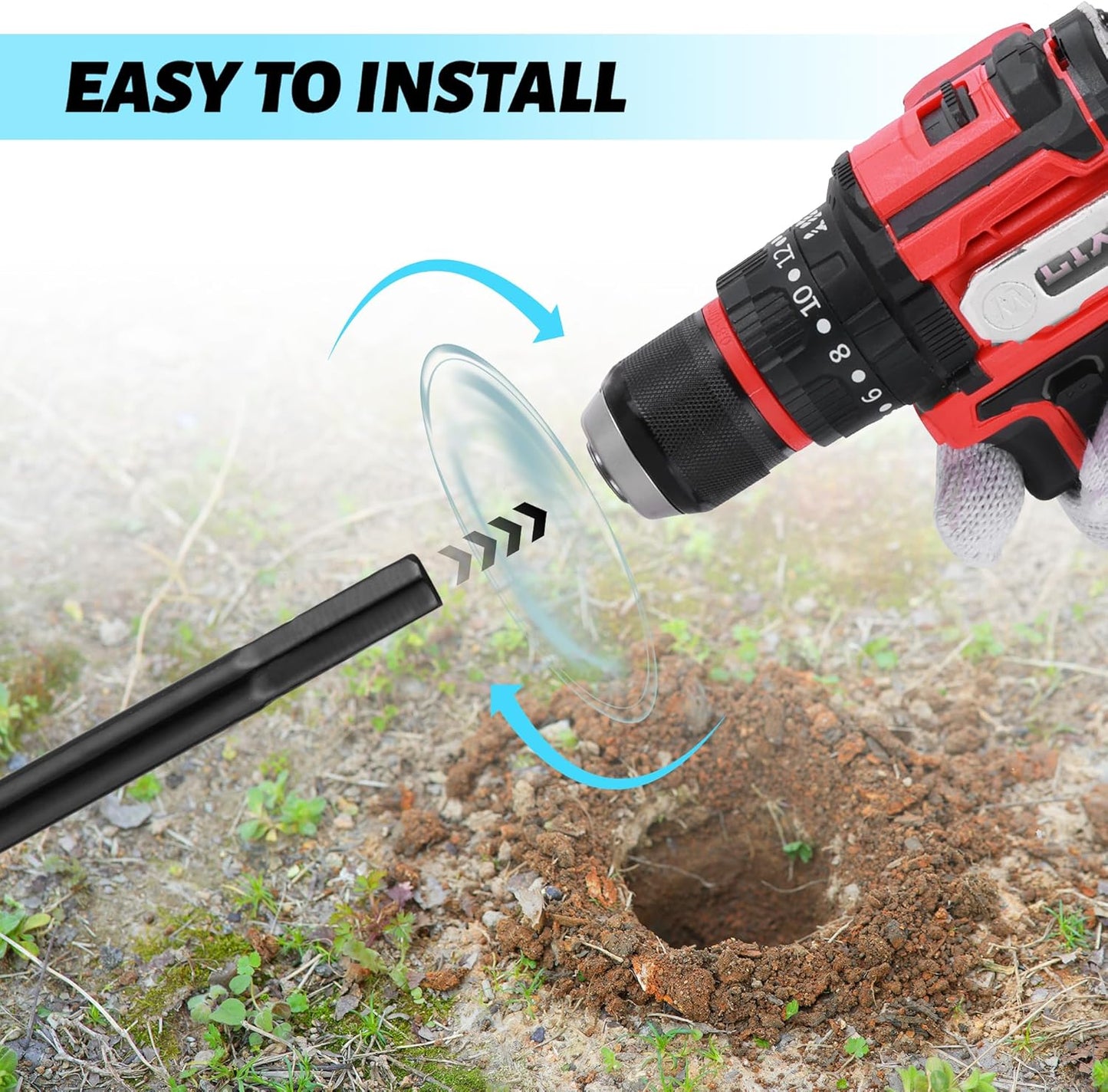 ERYTLLY Bulb Planter, Auger Spiral, Garden Planter Tool 4 Sets,Rapid Umbrella Hole Digger for Planting Bulb Seedlings Bedding Tulips, and Digging Weeds Roots