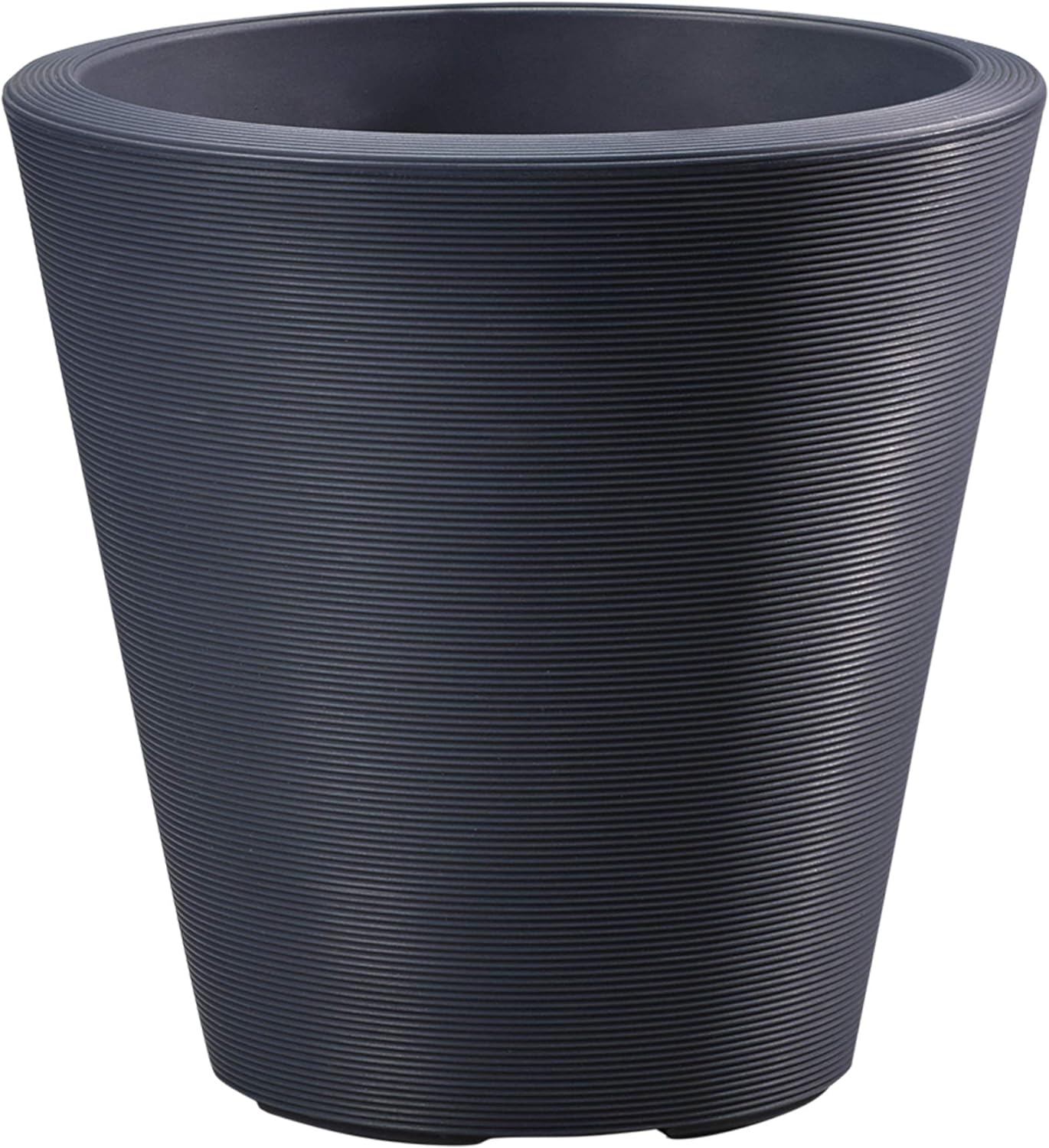 Crescent Garden Madison Planter– Weather-Resistant, Double Walled Indoor/Outdoor Plant Pot with Drain Hole – Durable All-Season Flower Container, 14" W (Midnight Blue)