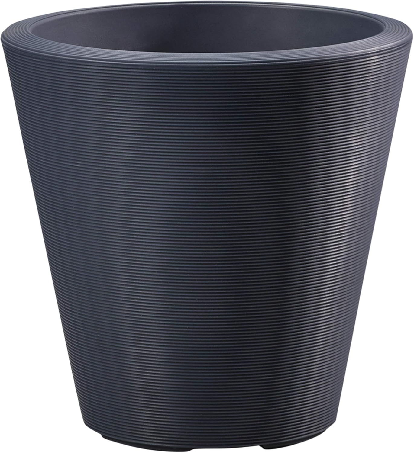 Crescent Garden Madison Planter– Weather-Resistant, Double Walled Indoor/Outdoor Plant Pot with Drain Hole – Large Plastic Plant Pot, 26-Inch (Midnight Blue)
