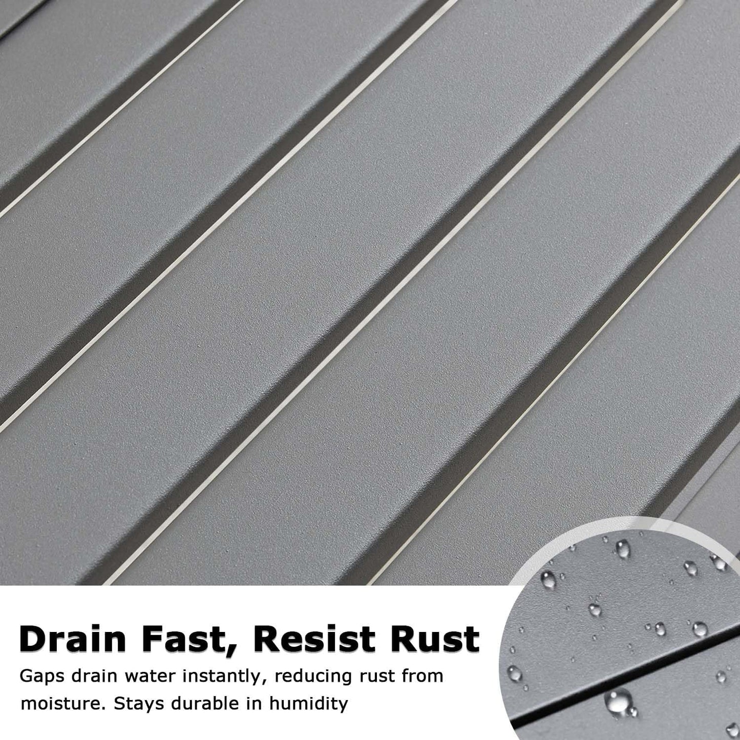 Outdoor Metal Backless Bench Set of 2, 46" Patio Garden Bench for Outdoor, All Wheather Outdoor Bench for Garden, Backyard, Porch, Grey