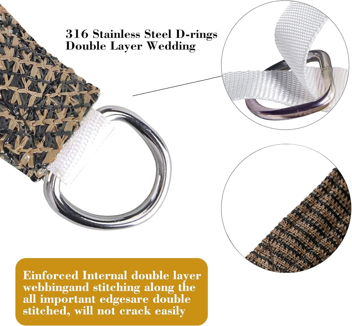 19' x 19' Brown Square Sun Shade Sail SSP1212 Canopy Durable Fabric UV Block Awning,We Make Custom Orders