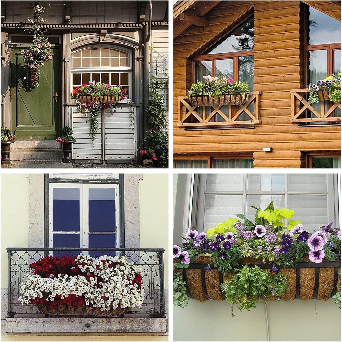 2 Pcs Garden Coconut Planter Liner - Preformed Window Box Natural Trough Coco Coir Mats (36 Inch)