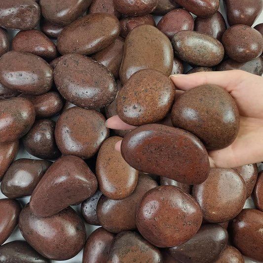40 lbs Red River Rocks for Landscaping, 2-3 Inch Polished Pebbles for Indoor Plants, Decorative Rocks Stones for Vases, Aquariums, Fountains, Pathways, Backyard and Garden