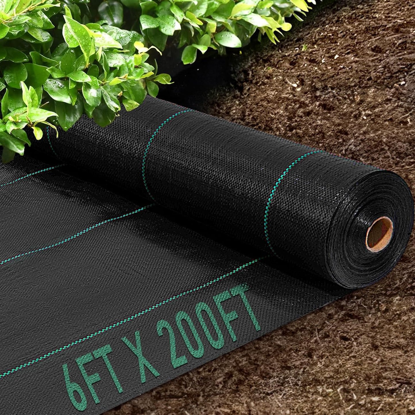 KAKO 6x200FT Weed Barrier Fabric, Heavy Duty Weed Barrier Landscape Fabric, Garden Weed Barrier Fabric, Garden Fabric Weed Barrier Weed Cloth for Landscaping Fabric, Garden Fabric, Driveway Fabric