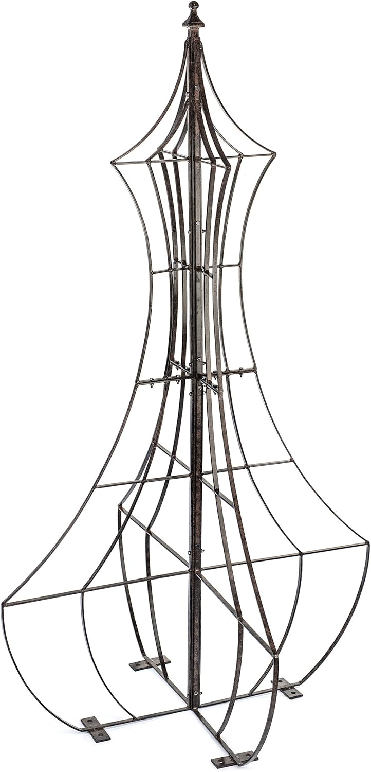 H Potter Garden Trellis for Climbing Plants Wrought Iron Metal Yard Art for Patio Deck or Garden