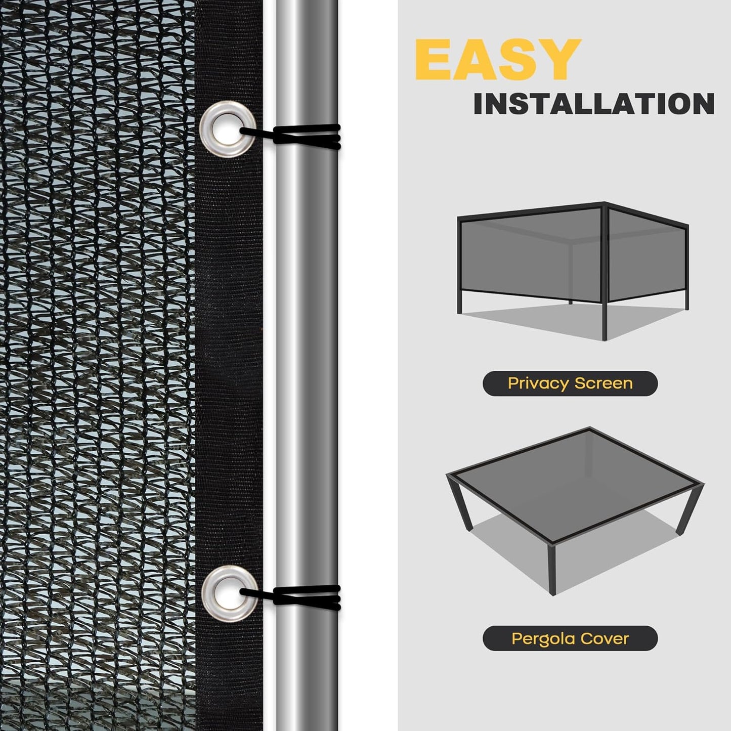 VICLLAX 30% Shade Cloth, 11x22FT Durable Black Mesh Trap with Every 3 FT Grommet, Sun Shade Fabric Netting for for Plants Cover, Greenhouse, Chicken Coop, Barn Kennel, Garden Patio