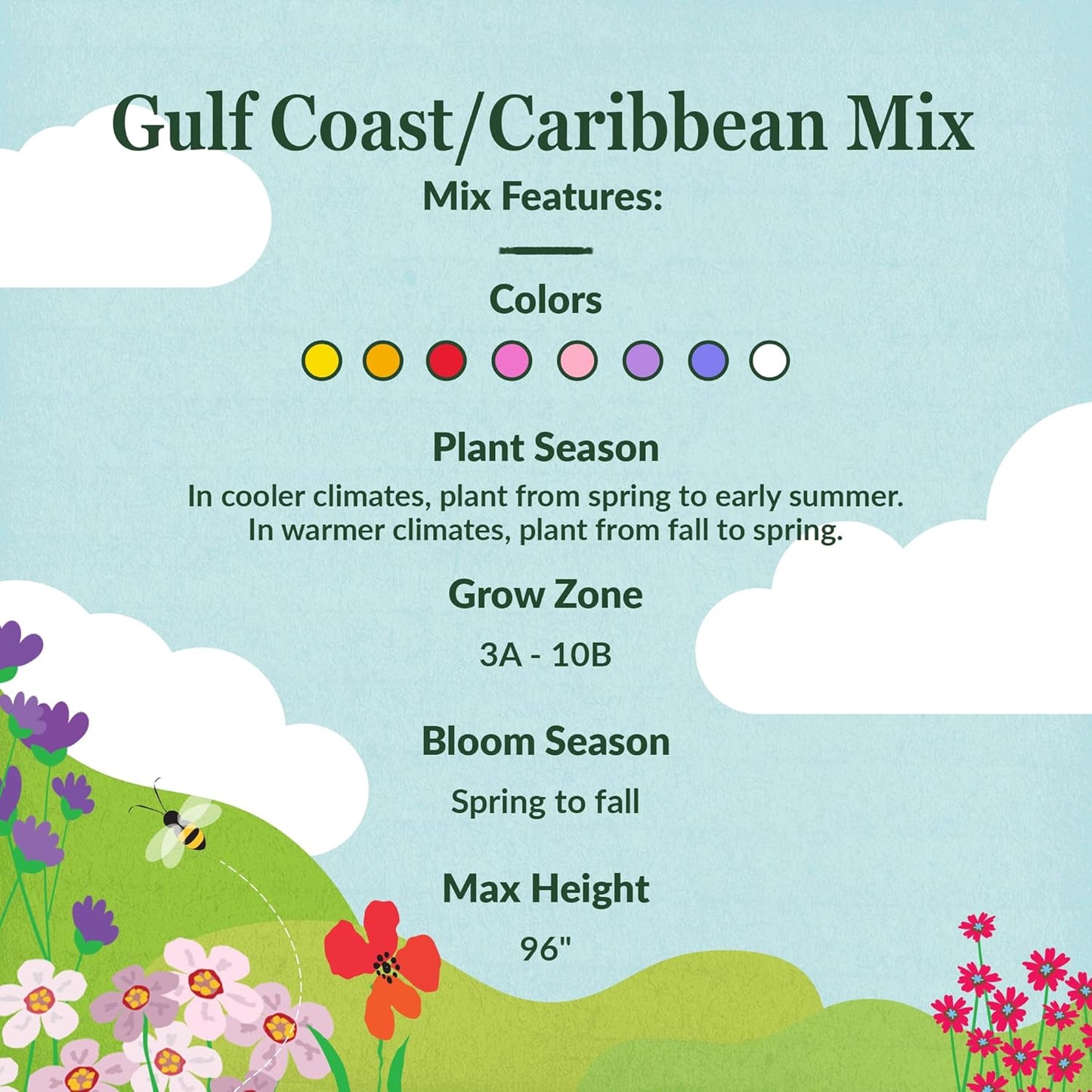 Ferry-Morse Gulf Coast-Caribbean Mix Bulk Wildflower Seeds, 1lb
