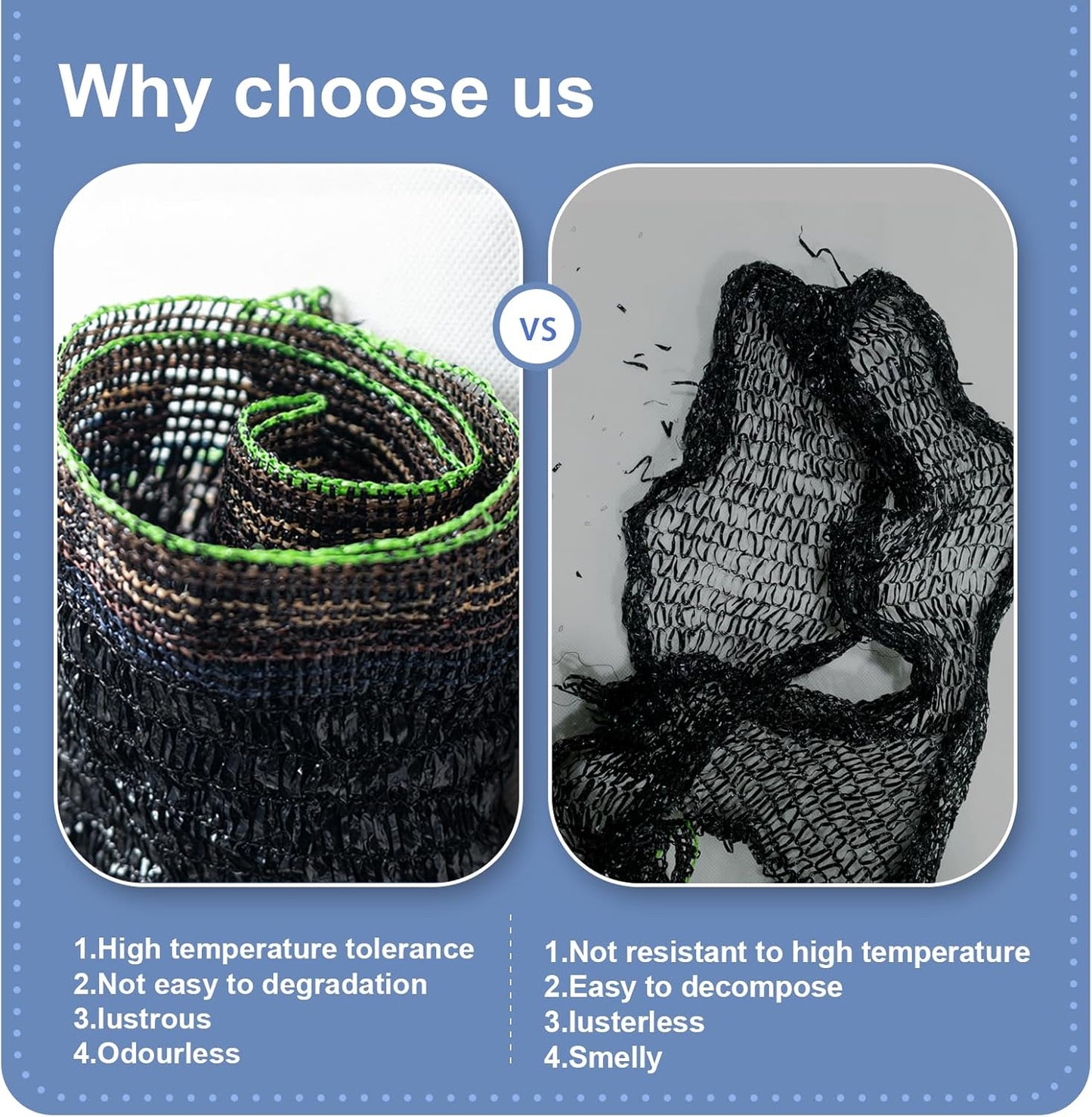 LOVE STORY 8x8FT 55% Black Shade Cloth Sun Shade Net UV Resistant Mesh Tarp Plant Cover Sunblock Net for Garden,Greenhouse,Vegetables,Flowers