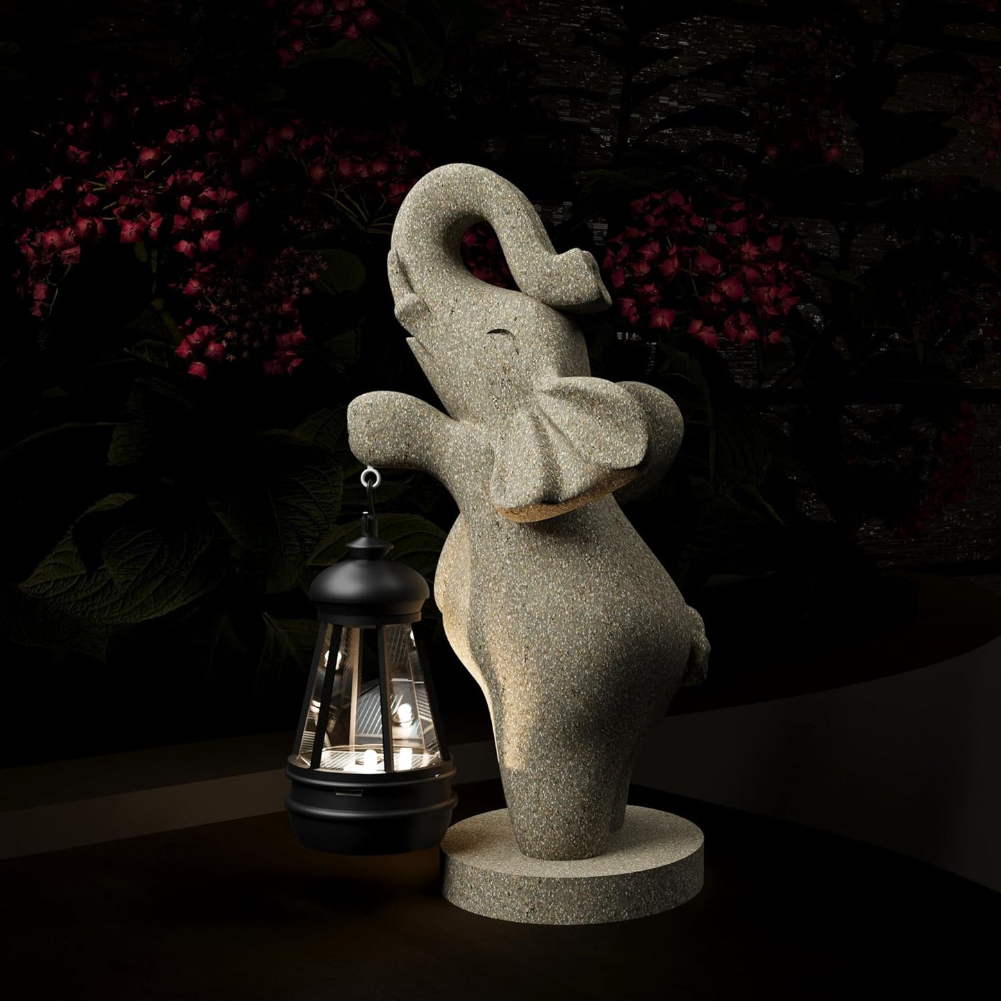 Solar Garden Statue 10 Inch Elephant Decor for Outside Yard Decoration Outdoor Unique Housewarming Gardening Birthday Gifts for Women Grandma