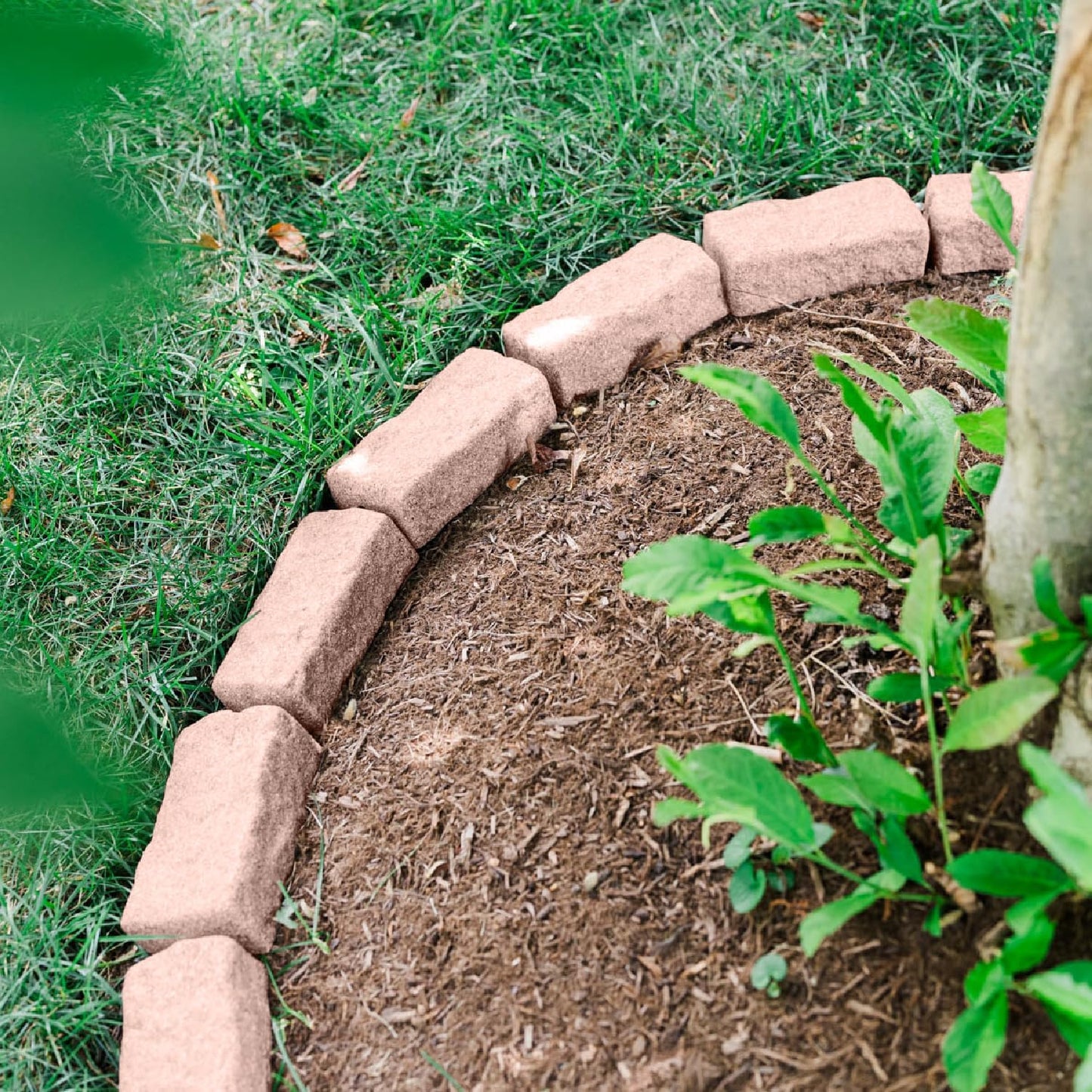 Beuta Landscape Edging | Garden Edging Border | Faux Stone Bricks for Lawn Edging, Flower beds, Pathways & Yard Edging– 1 Pack | Each Section Has 6 Bricks 48" L x 4" W x 2.25" H | 3 Spikes |Sandstone