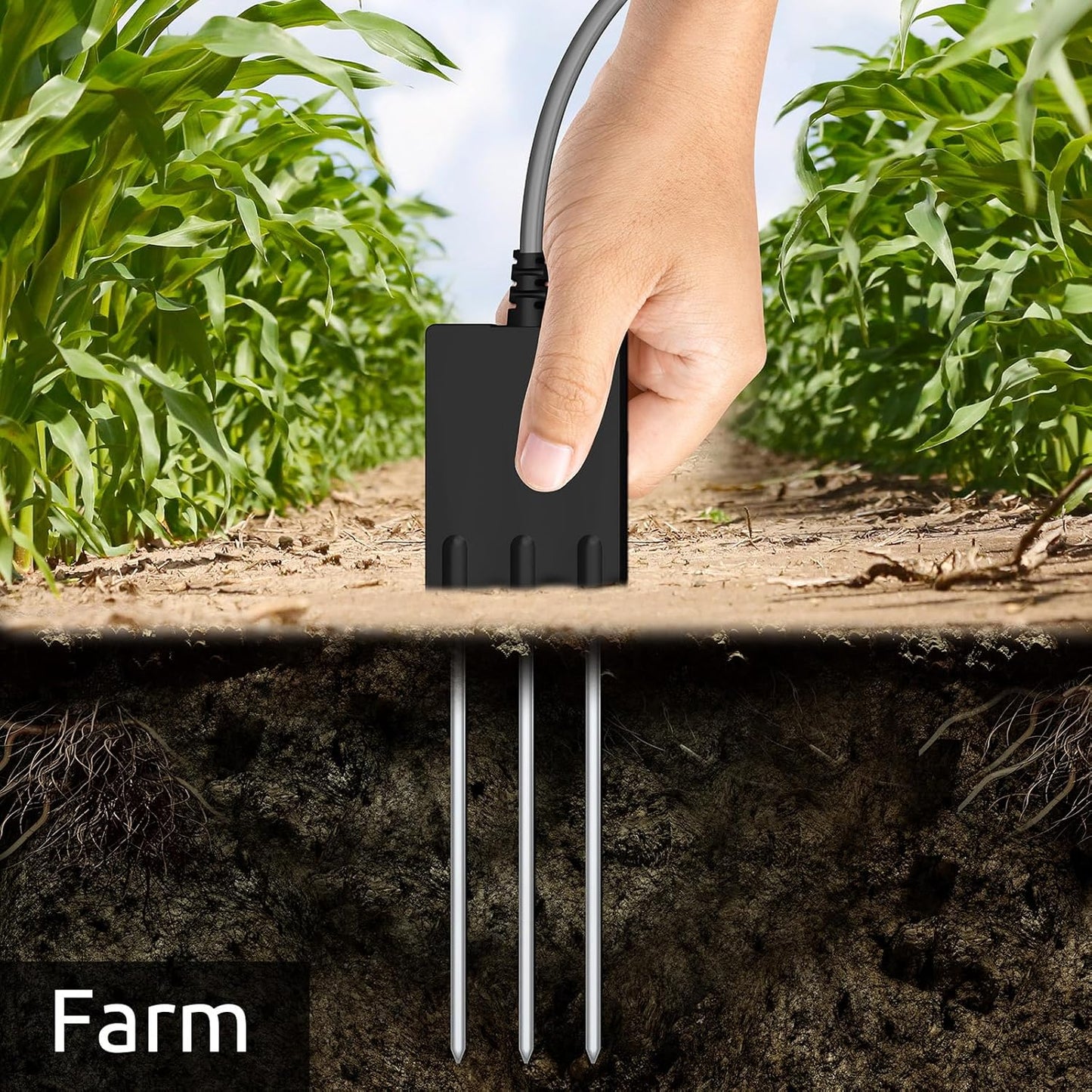 5-in-1 EarthScout Soil Cub Commercial Grade Precision Soil Moisture Meter: Soil Moisture/Soil Temp/Soil EC/Air Temp/Humidity. Irrigation:Farm,Golf,Orchard,Nursery,Garden,Landscape,Research,Education