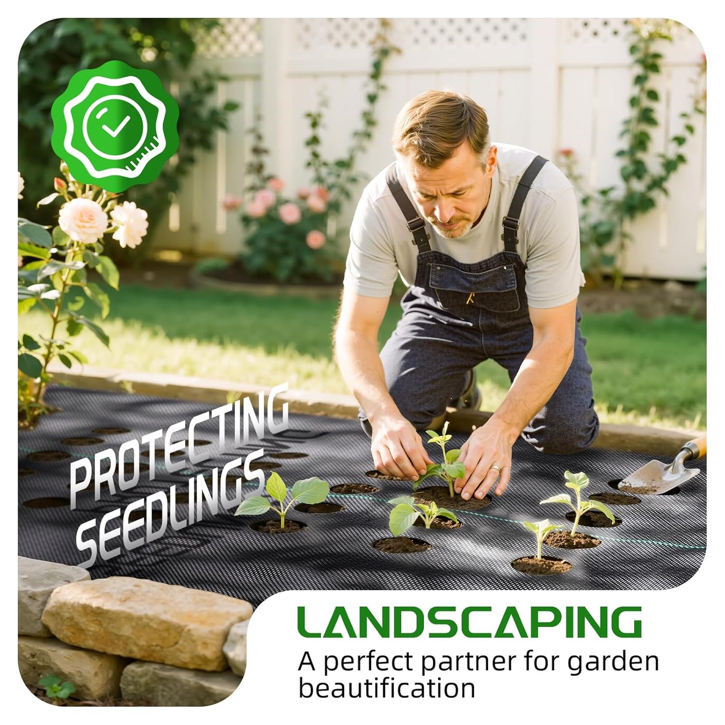 Land Guard 4ft x 300ft Weed Barrier Fabric Heavy Dusty, Ground Cover, Weed Mat, Woven Landscape Fabric for Garden, Lawn and Outdoor Project