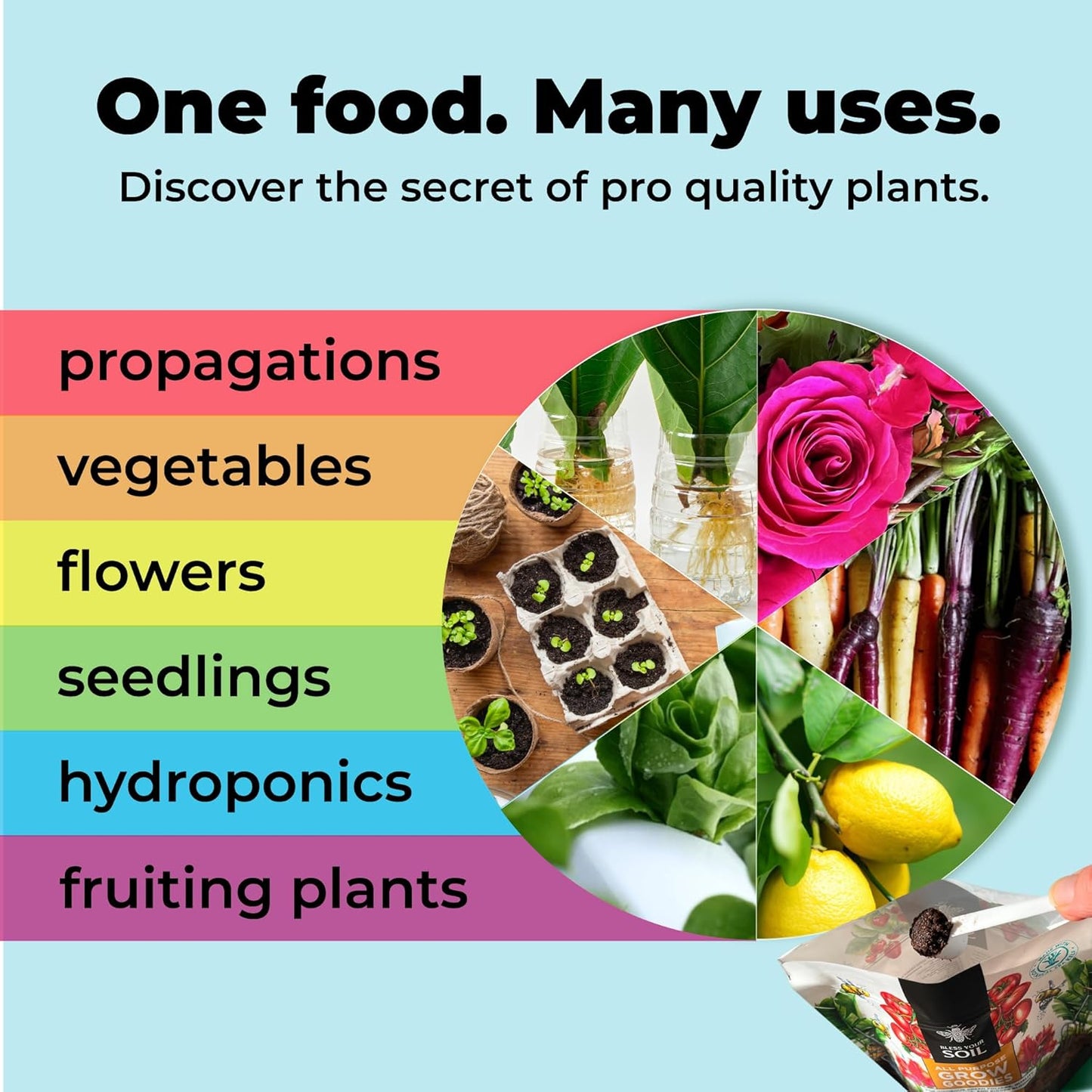 All Purpose Plant Food - Grow Goodies, High-Performance Fertilizer, Triple 16 NPK + Organic Superfoods and Micronutrients (Roses, Vegetables, Orchids, Tomatoes, Gardens, 1LB)