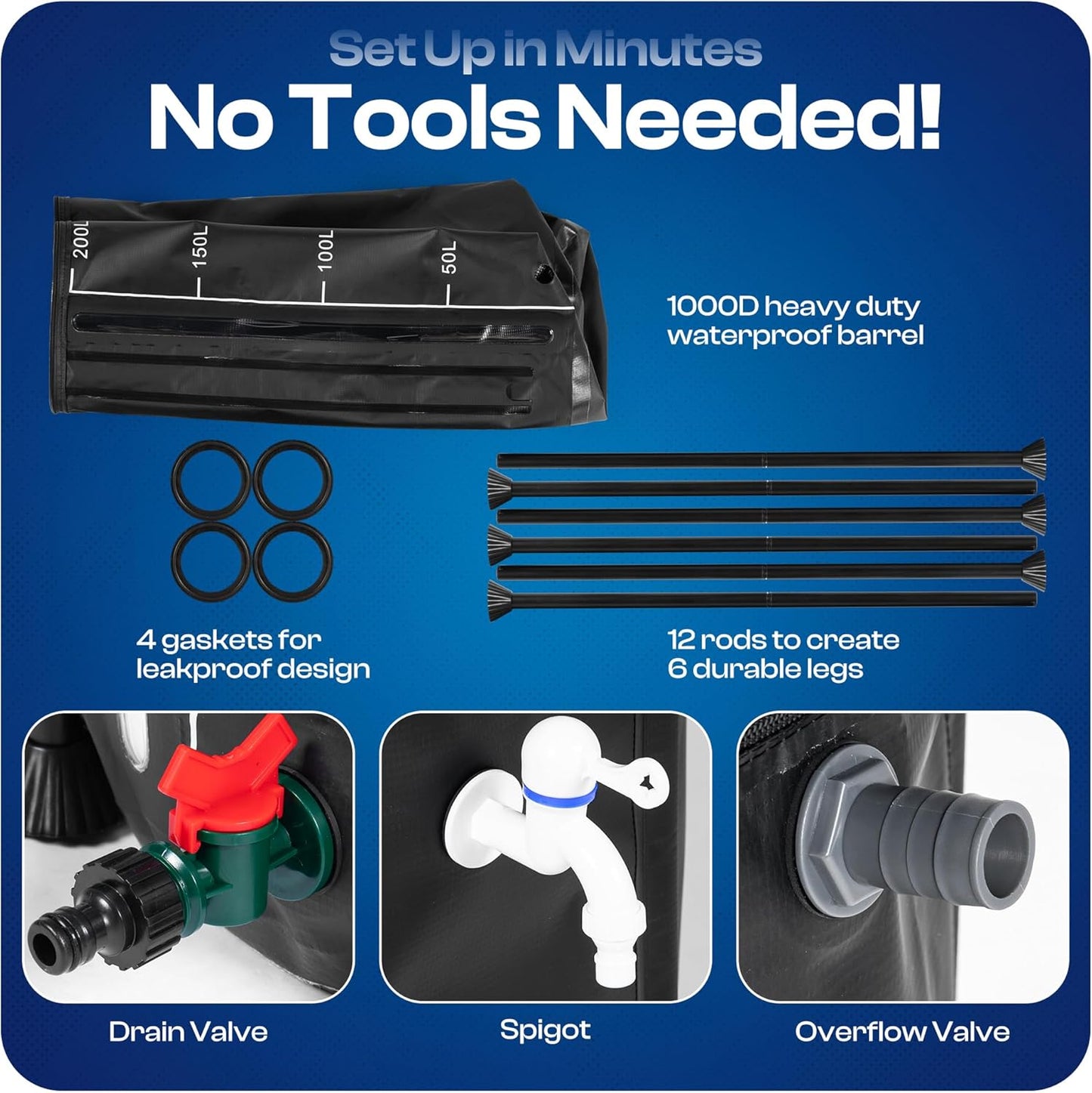 Collapsible Rain Barrel Rain Collection System Rain Water Collection Barrel Water Storage Rain Catcher Water Tank Rain Barrel Kit Water Reservoir Water Collection Barrel