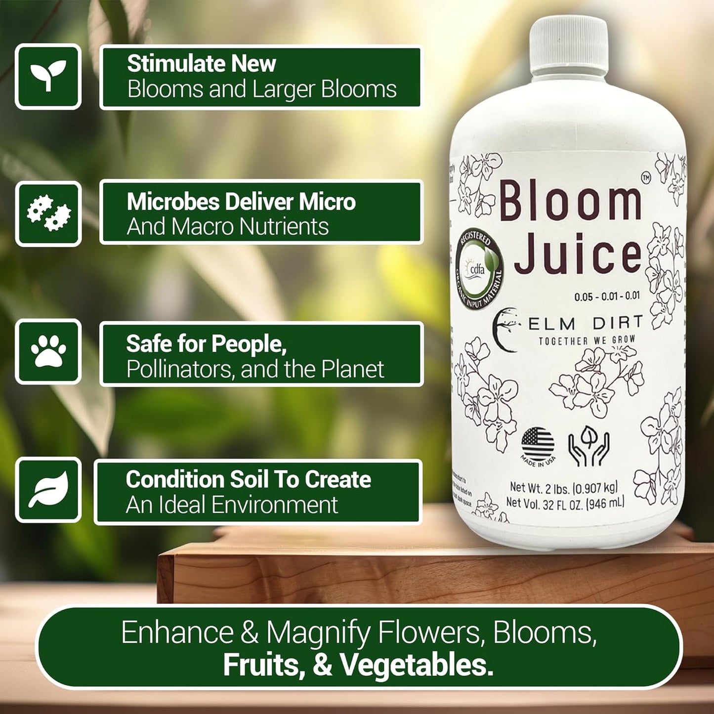 Elm Dirt's Bloom Juice for All Flowering Plants (1-32 oz Bottle)