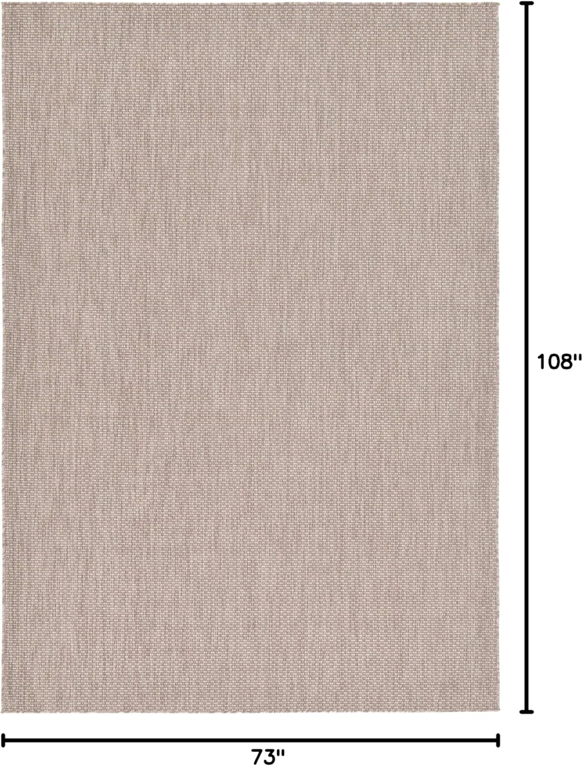 Unique Loom Collection Casual Transitional Solid Heathered Indoor/Outdoor Flatweave Area Rug (6' 1" x 9' Rectangle, Beige/Ivory)
