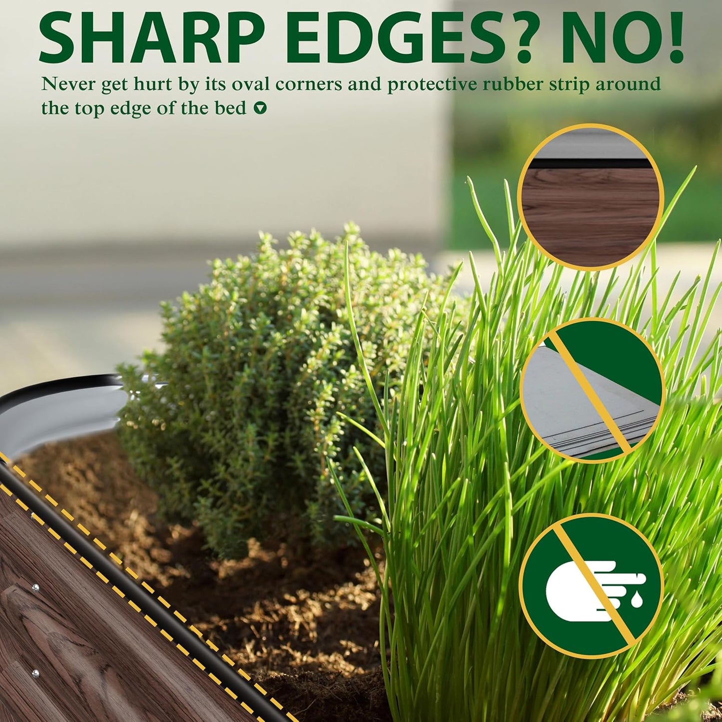 MUPATER 8x4FT Raised Garden Bed, Galvanized Raised Garden Bed with 3 Aluminum Support Rods, 24''H Mutli-in-1 Metal Garden Bed, Modular Raised Planter Box Outdoor for Vegetables, Flowers, Rustic