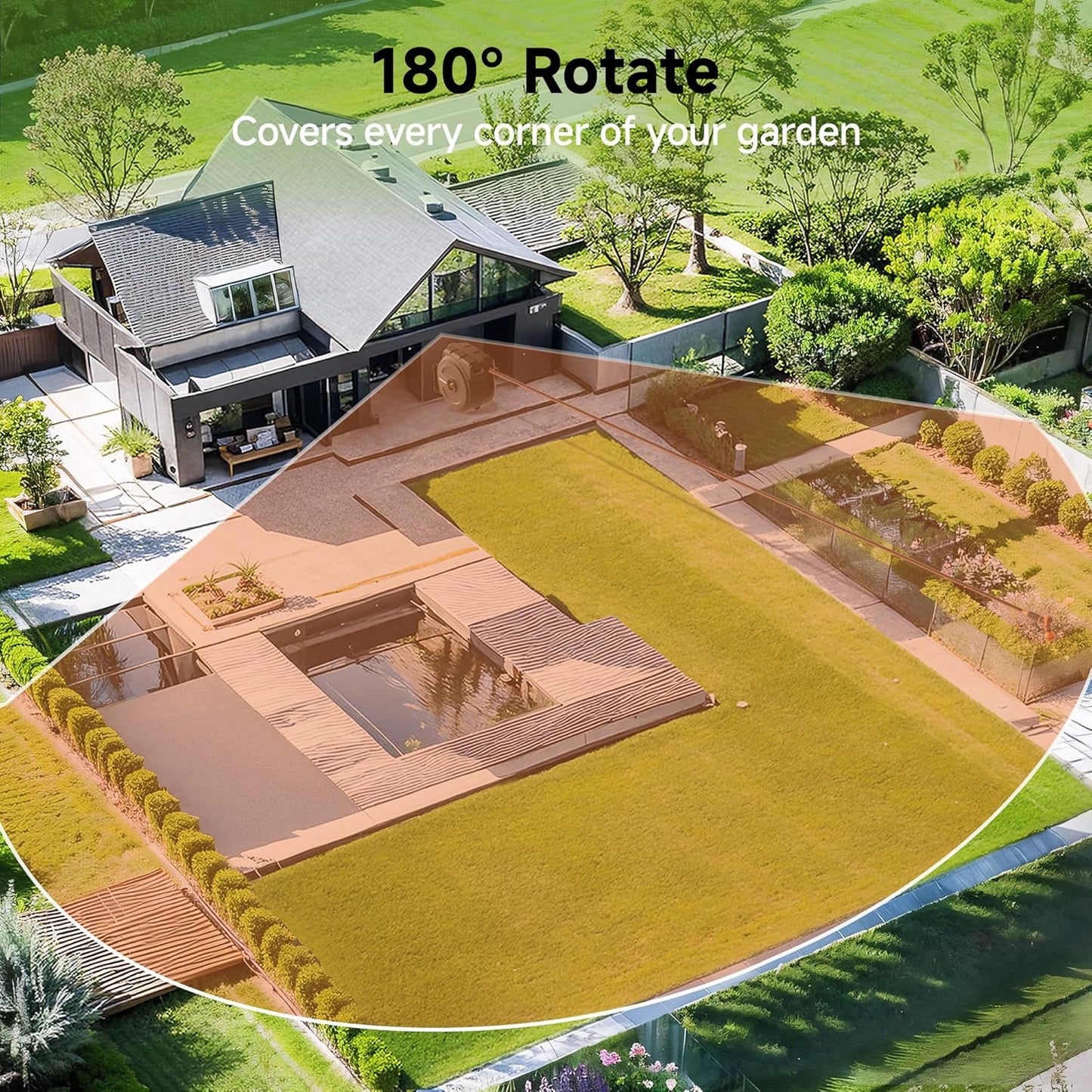 Giraffe Tools Retractable Garden Hose Reel 1/2 Inch x 155 with 5 ft Leader Hose, Heavy Duty, Any Length Lock, Slow Return System, Wall Mounted and 180 Deg Swivel Bracket