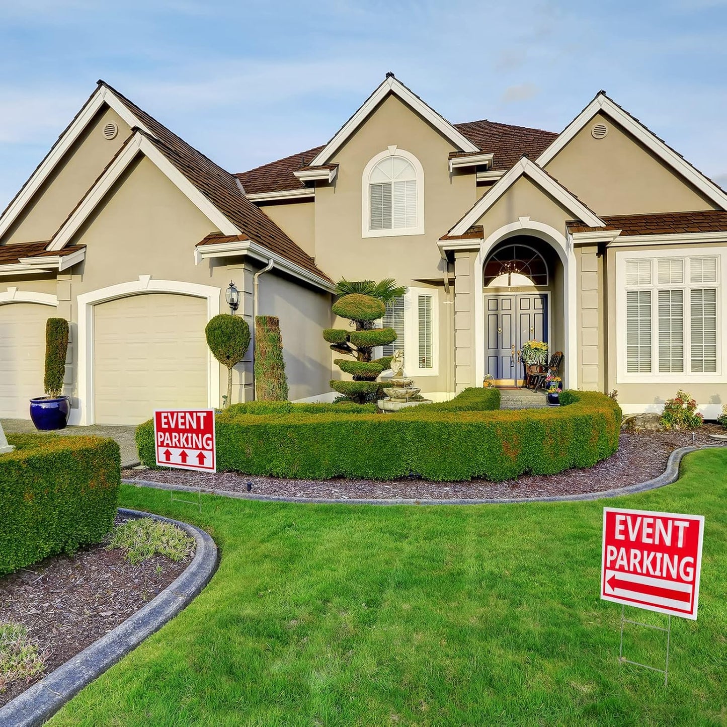 Juexica 9 Pieces 16 x 12 Inches Outdoor Event Parking Signs with Arrow Corrugated Plastic Yard Double Sided Event Signs Outdoor Directional Guest Parking(Red)