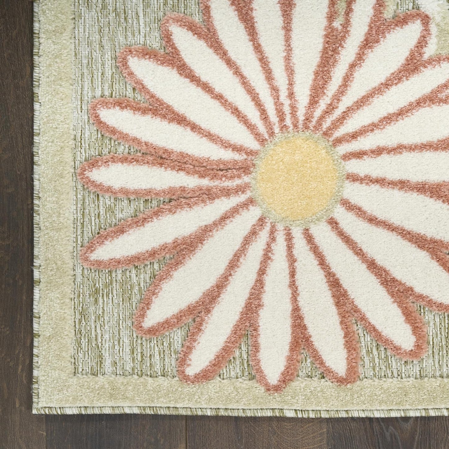 Nourison Aloha Sage Rose 2'8" x 4' Area Rug - Easy Clean, Non Shedding, Bed Room, Living Room, Dining Room, Kitchen (3' x 4')